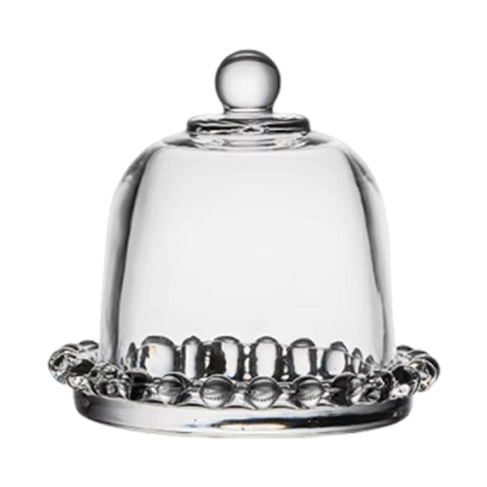 Glass Small Cake Display Stand with Dome Round Cake Plate for Showers Sturdy
