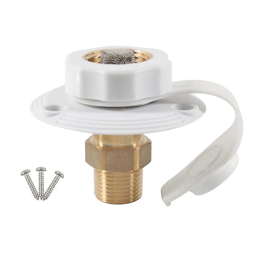 RV Water Fill Inlet Water Fill Inlet Built in Check Valve Flange Hose Connector Connection Fill for RV Marine Caravans