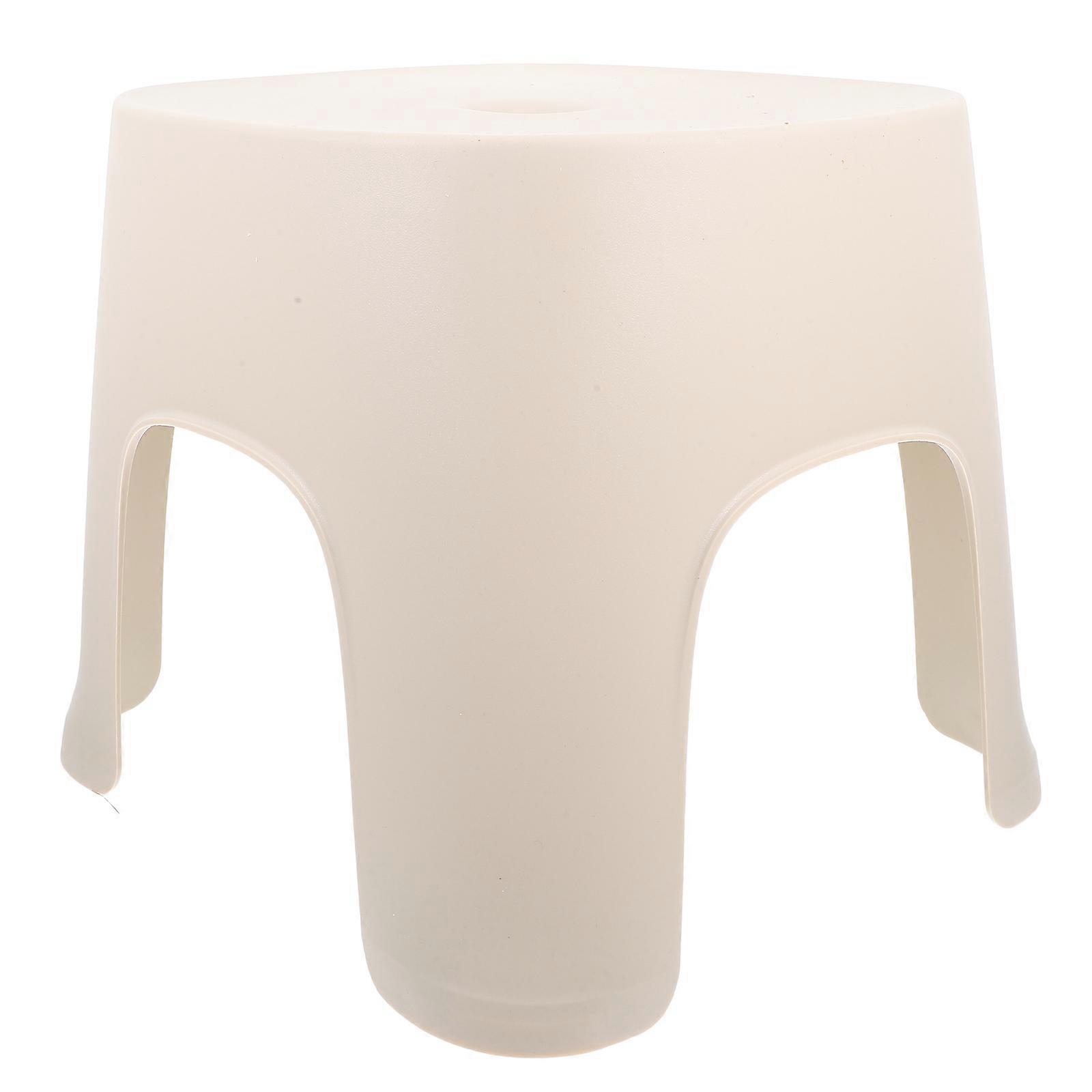 Plastic Step Stool Foot Stool for Home Use One Piece Beige Compact PVC