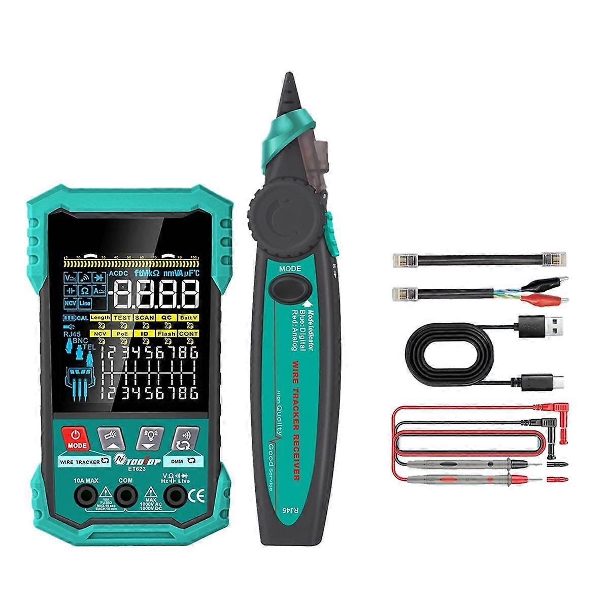 Network Cable Tester POE Test QC Crimping Breakpoint Detect LAN Cable Tracker 400M Cable Length Mea