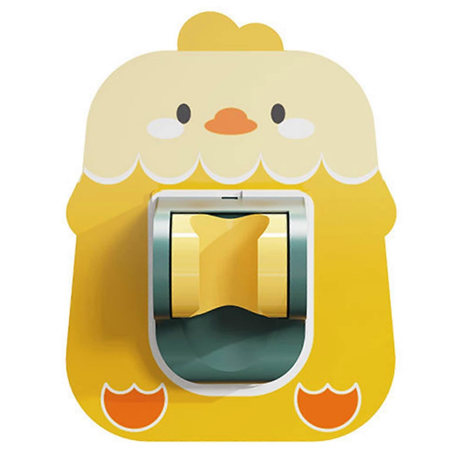 Adjustable Shower Head Holder with Rotating Base and Towel Hook for Bathroom Yellow Chick