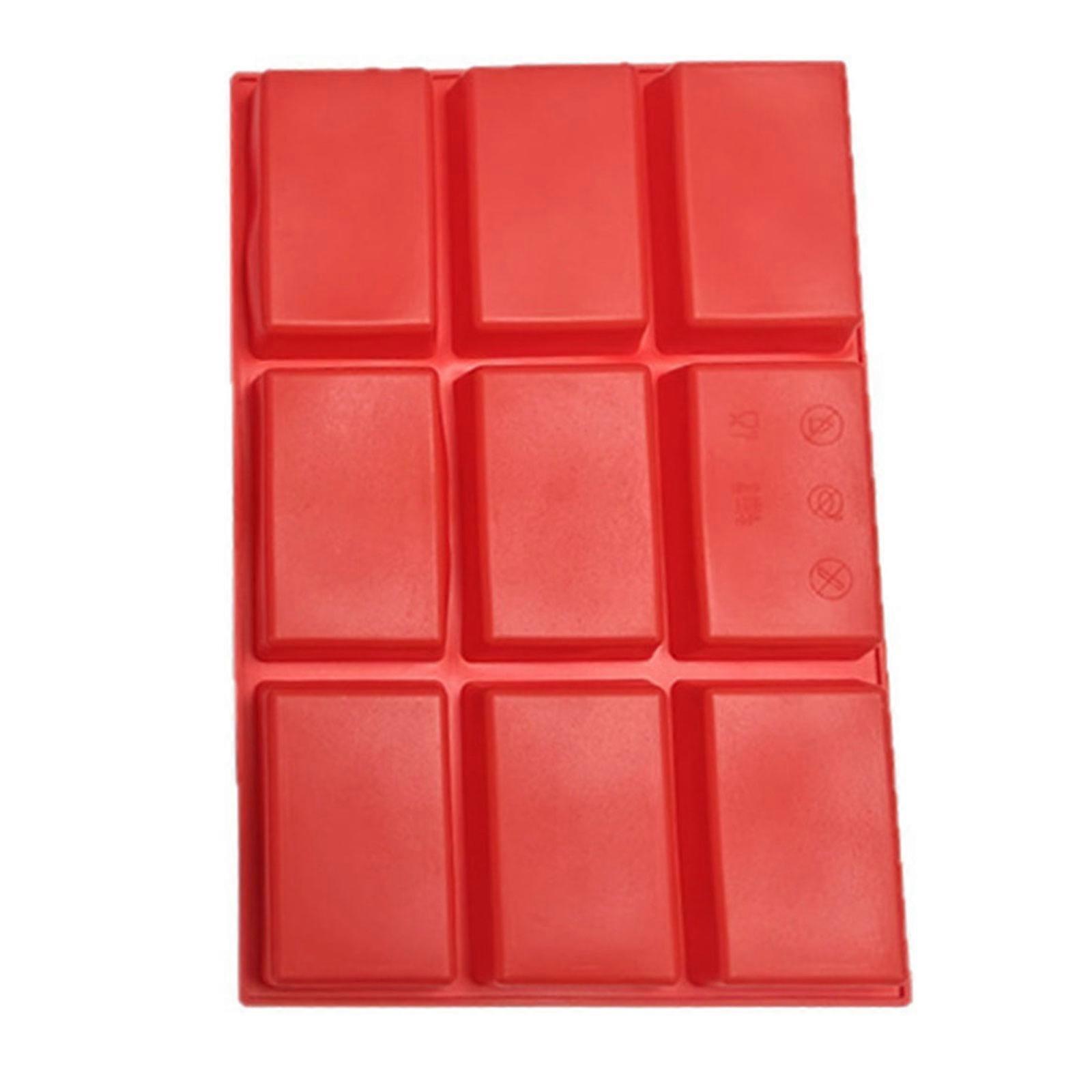 Functional Silicone Molds for Cakes Soap Jellies Chocolate 9 Cavity Rectangular Design Creative Homes Baking Tool Multicolor