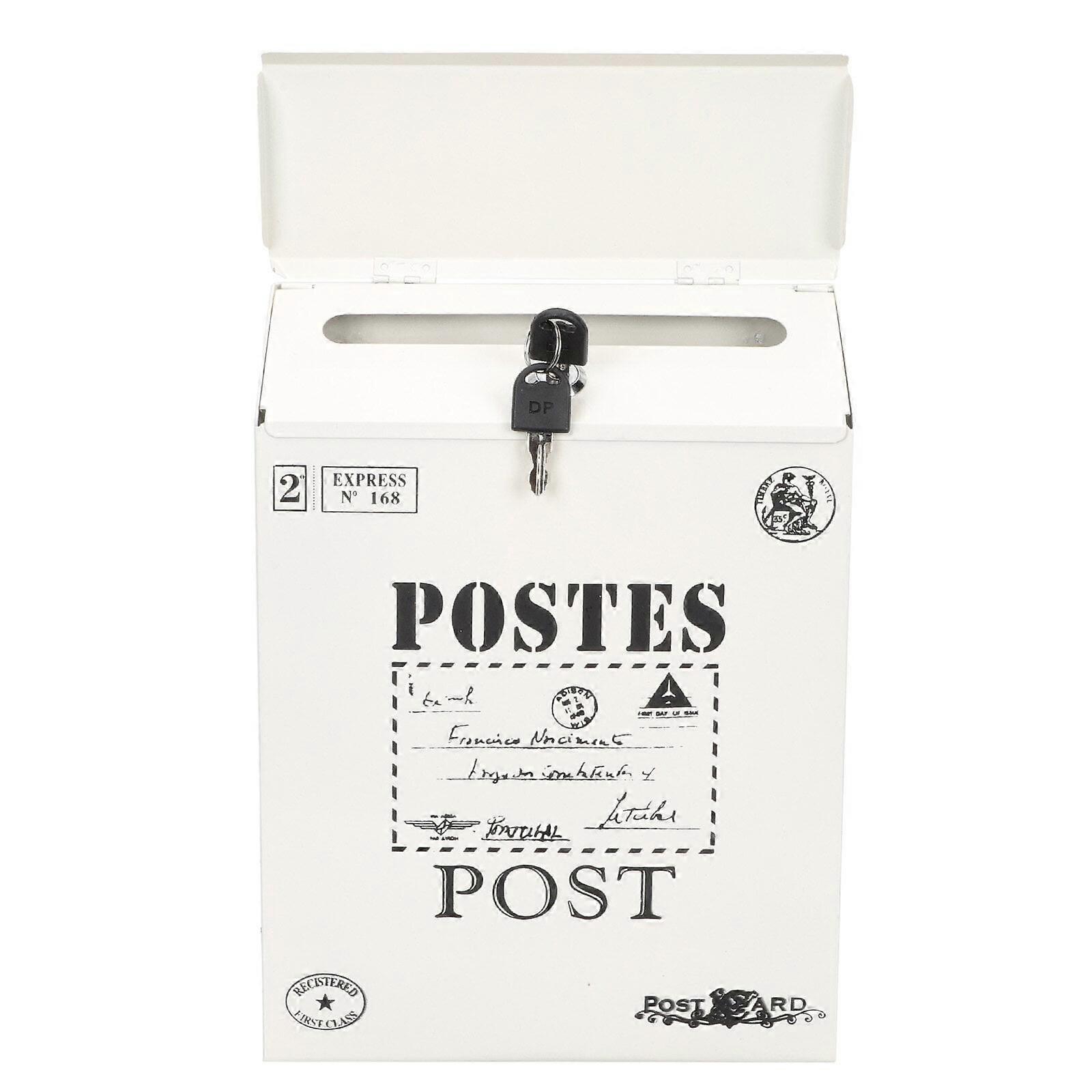 Lock Mailbox Retro Letter Box Wall Mount Letter Box Newspaper Mailbox for Home
