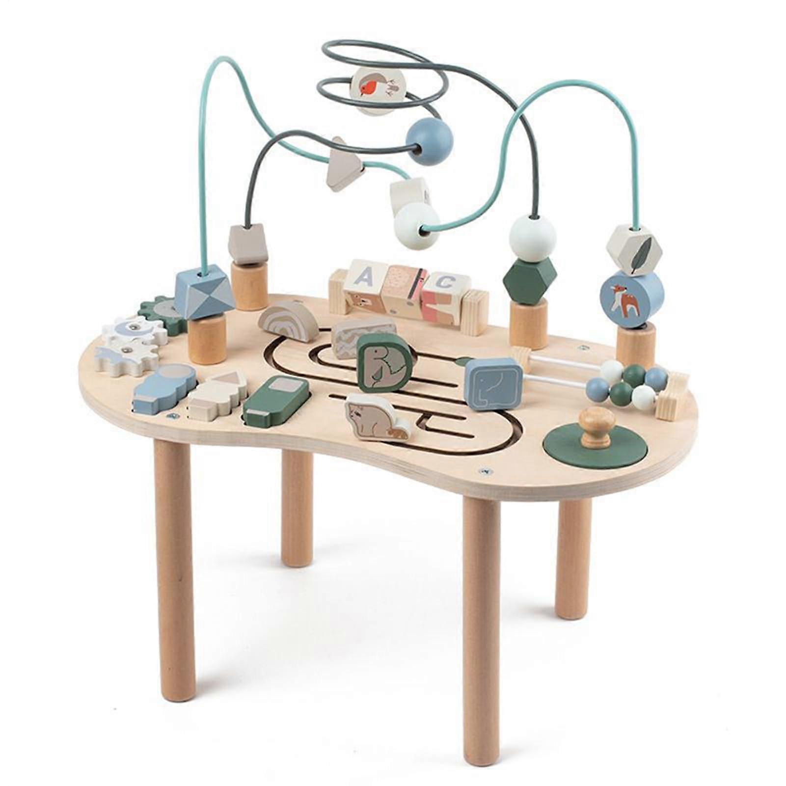 Activity Table Wooden Activity Centre Game Table For Boys Ages 12 Months And Up Wooden Toy Desk