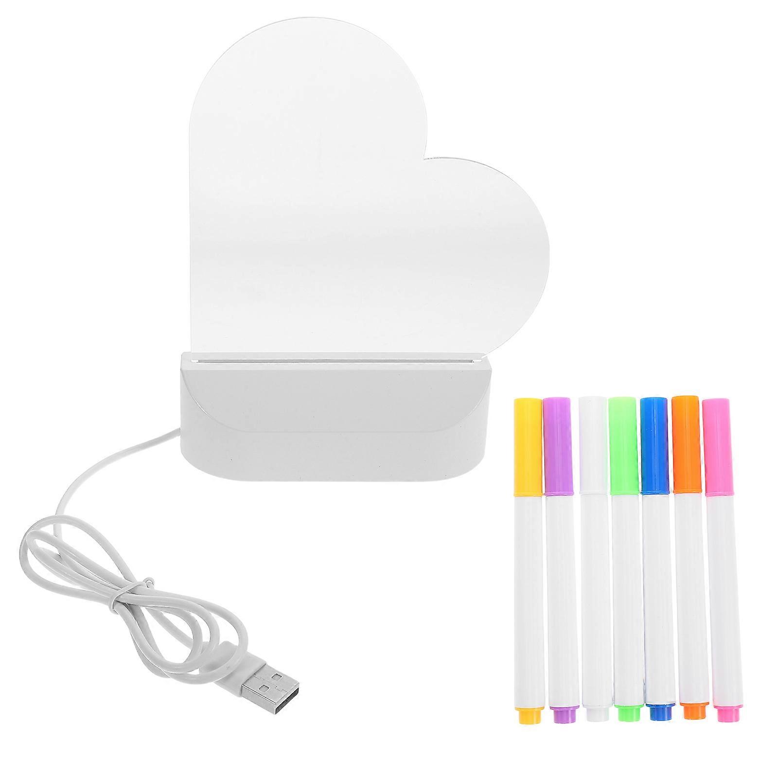 LED Glow Memo Boards Acrylic Message Board with Marker 1Set for Home