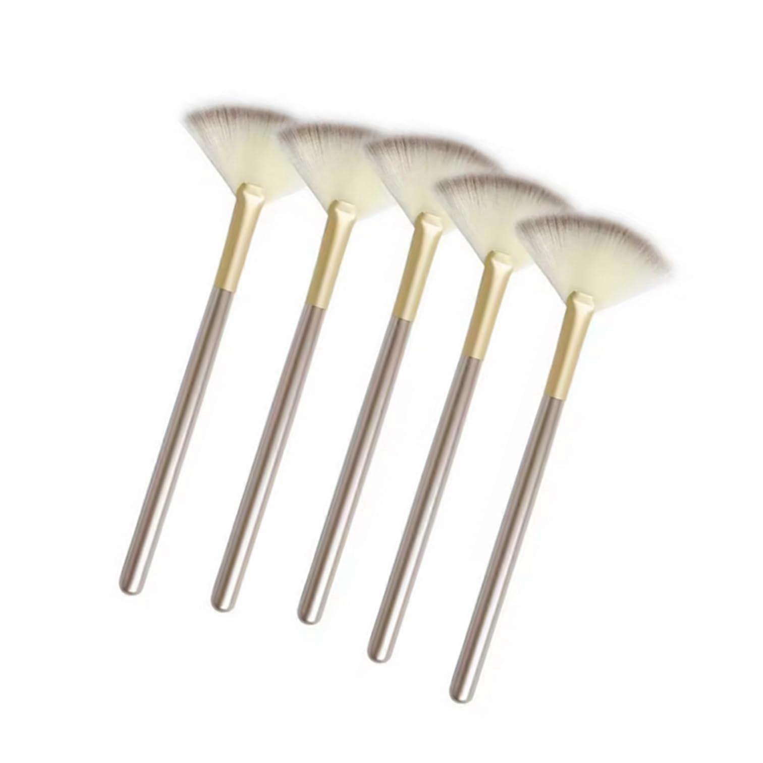 5pcs Facial Fan Brush Set for Masks and Peels with UltraSoft Bristles and Ergonomic Grip