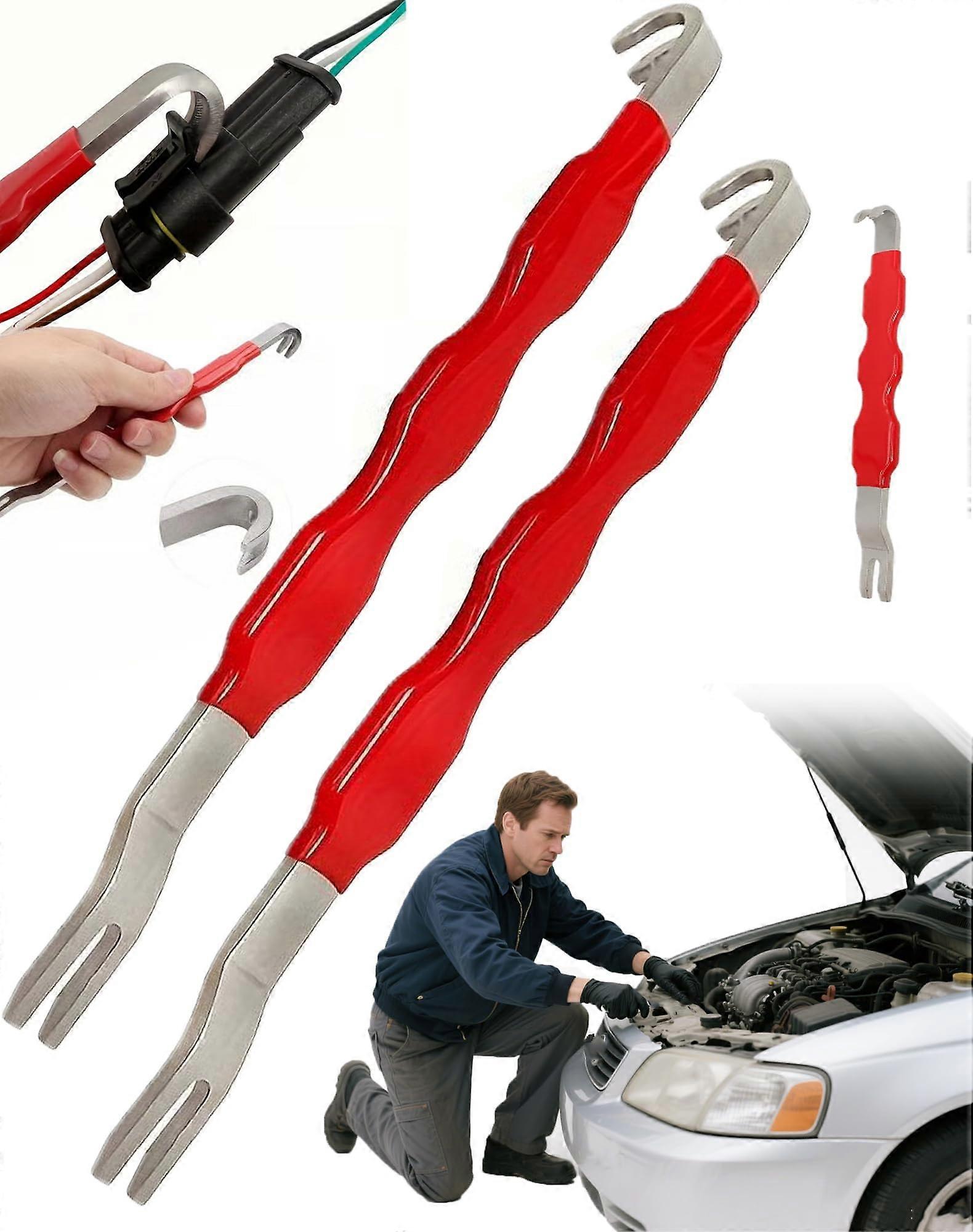 DualEnd Automotive Terminal Removal Tool with NonSlip Grip for Wire Harness Connector Release (2)