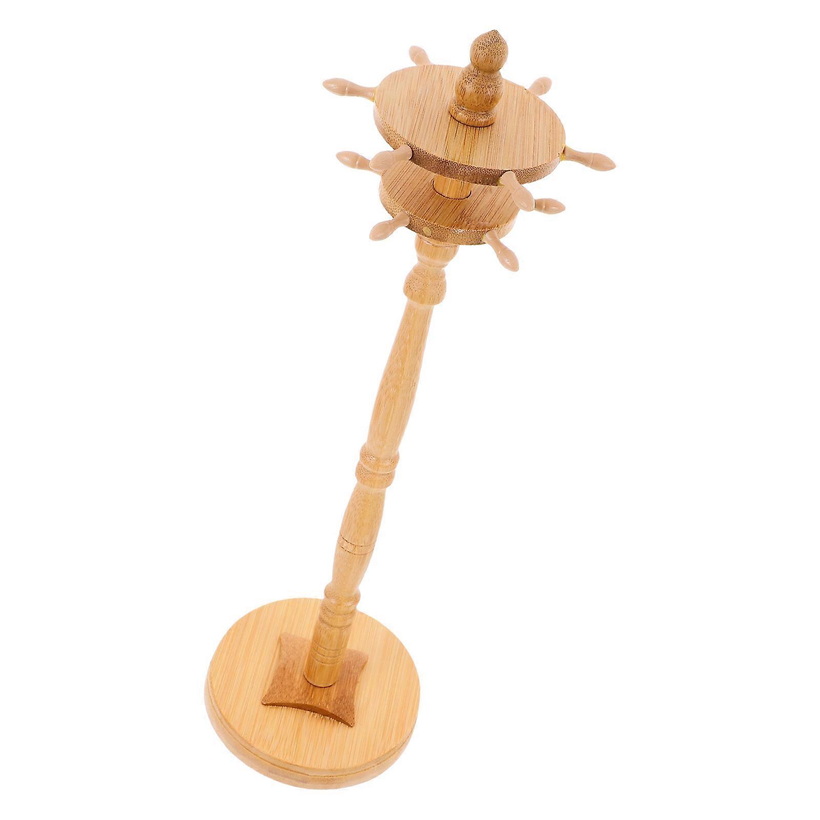 Wooden Disk Pen Hanger for Storage with Round Pen Holder and Stable Base