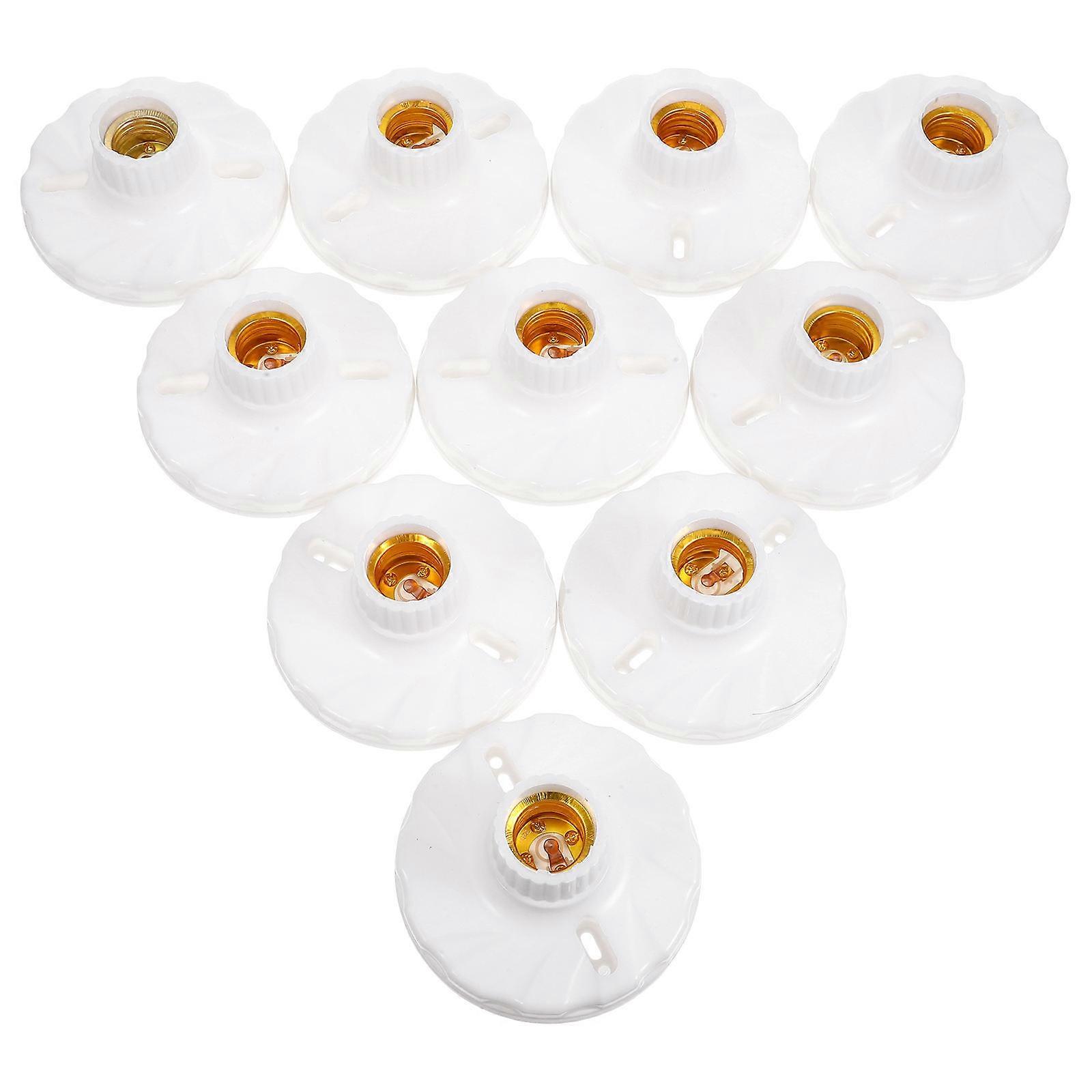 White Flame Retardant Lamp Socket Holder for Light Bulb 10Pcs