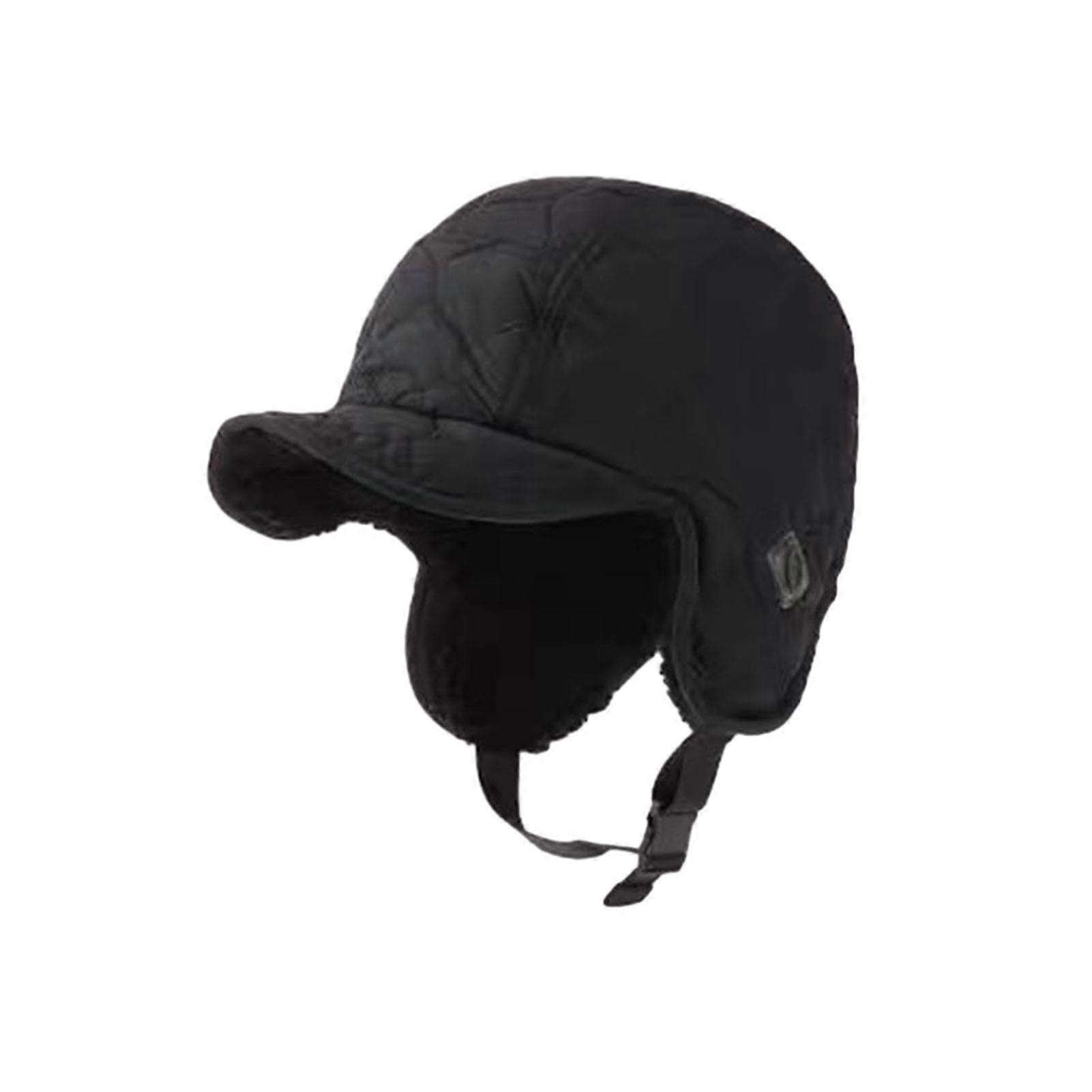 Lei Feng Hat Waterproof Winter Hat with Ear Flaps Solid Color Thickened Plush Lining Windproof Cold