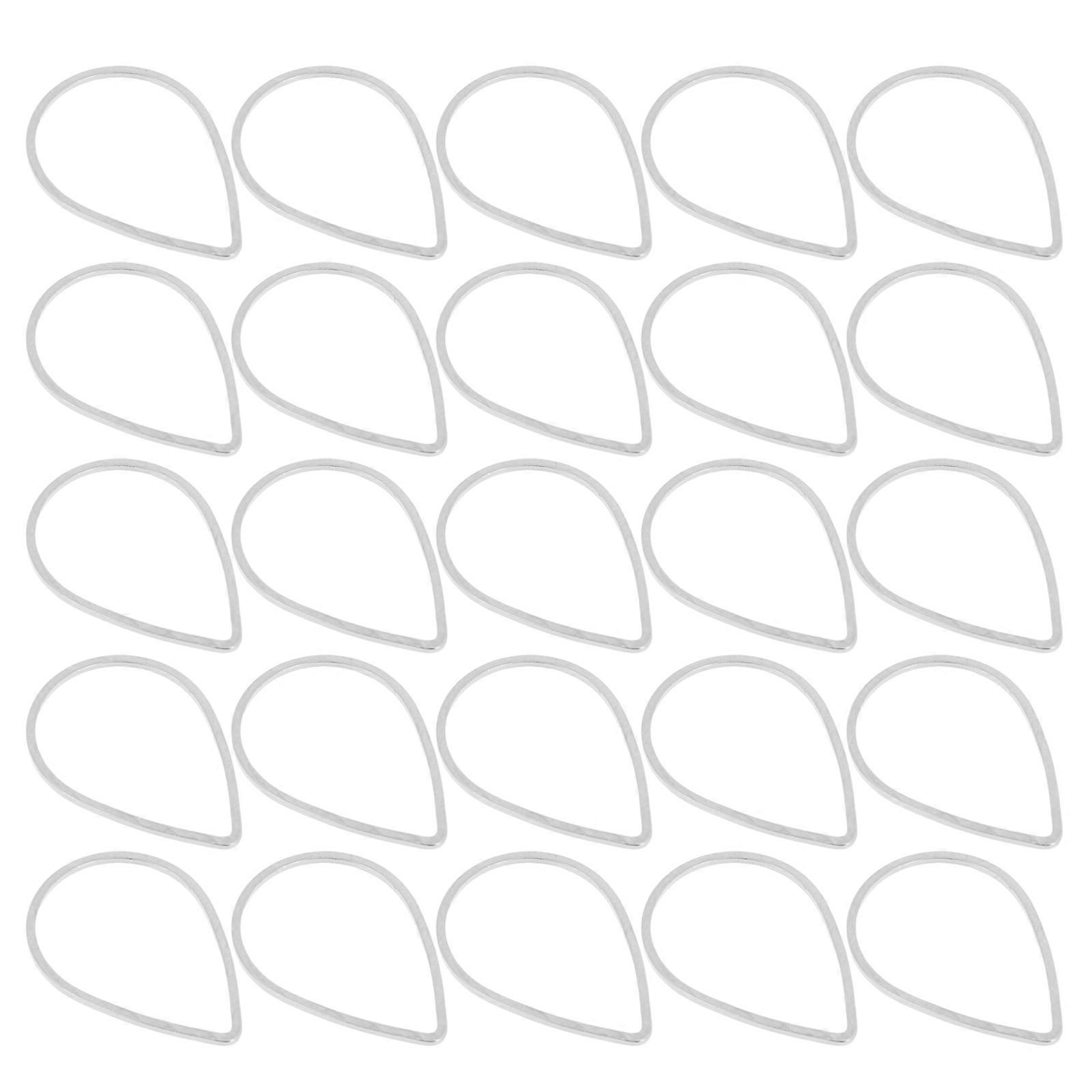 Water Drop Shape Earring Pendants Silver for Jewelry Making 30Pcs