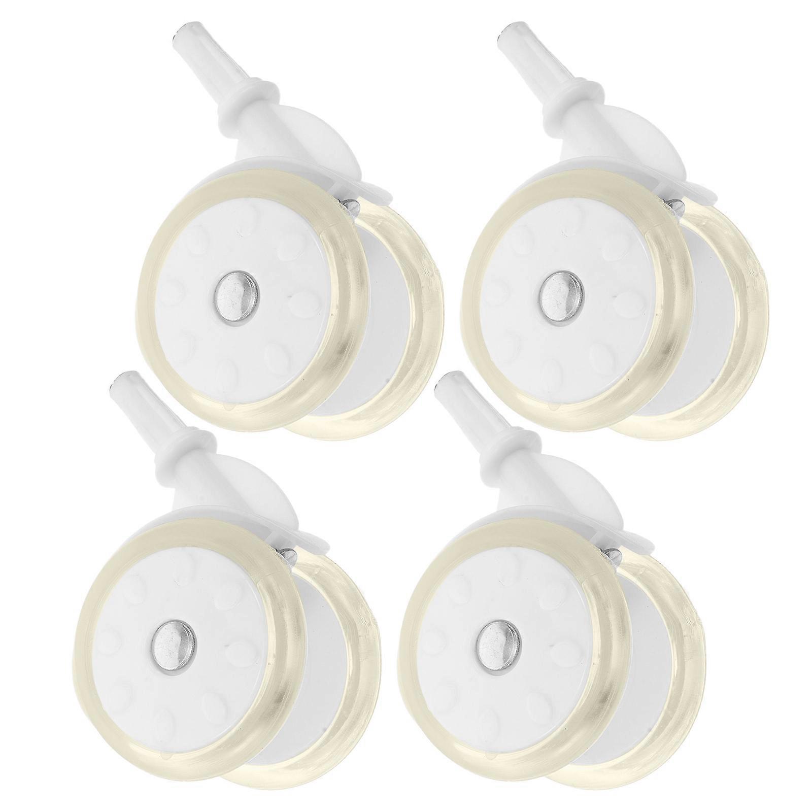 White Replacement Wheels for Walkers 4Pcs Smooth and Safe Plastic Rubber