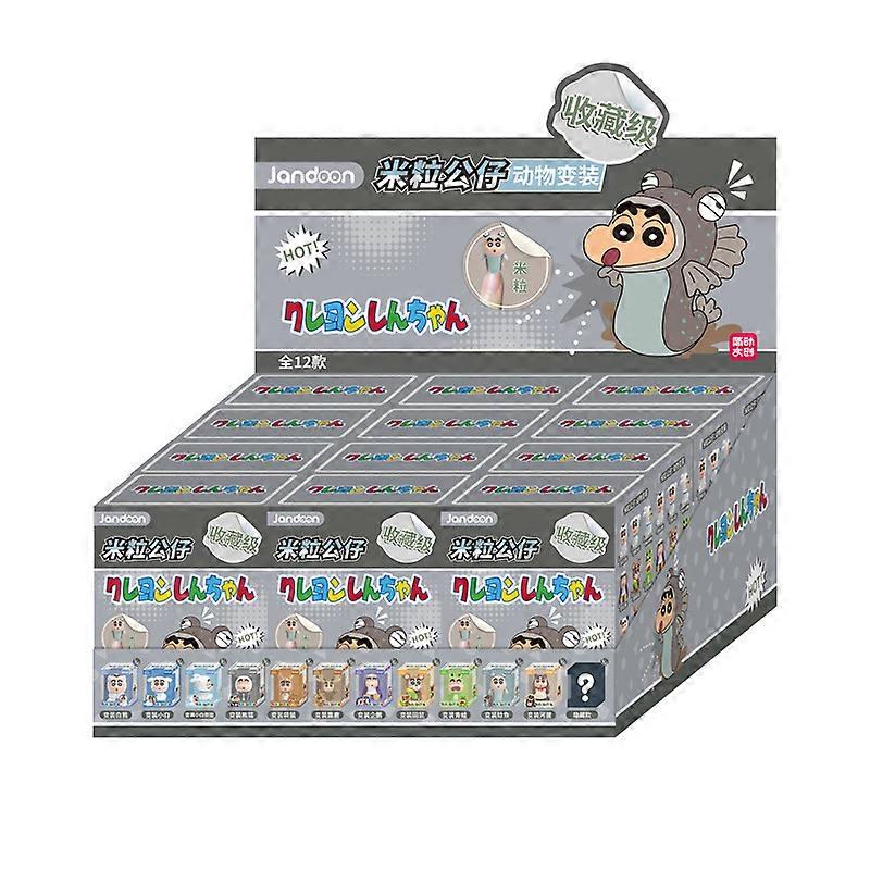 Crayon Shin-chan �C ensemble de Mini poup��es aveugles originales, s��rie animale 12 pi��ces/ensemble, Mini figurines adorables, jouets de colle