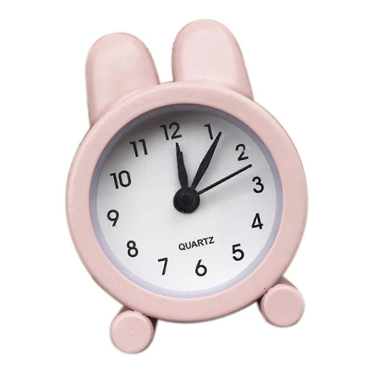 Pink Rabbit Ear Silent Alarm Clock for Bedroom  Cute No Ticking Decorative Desk Clock