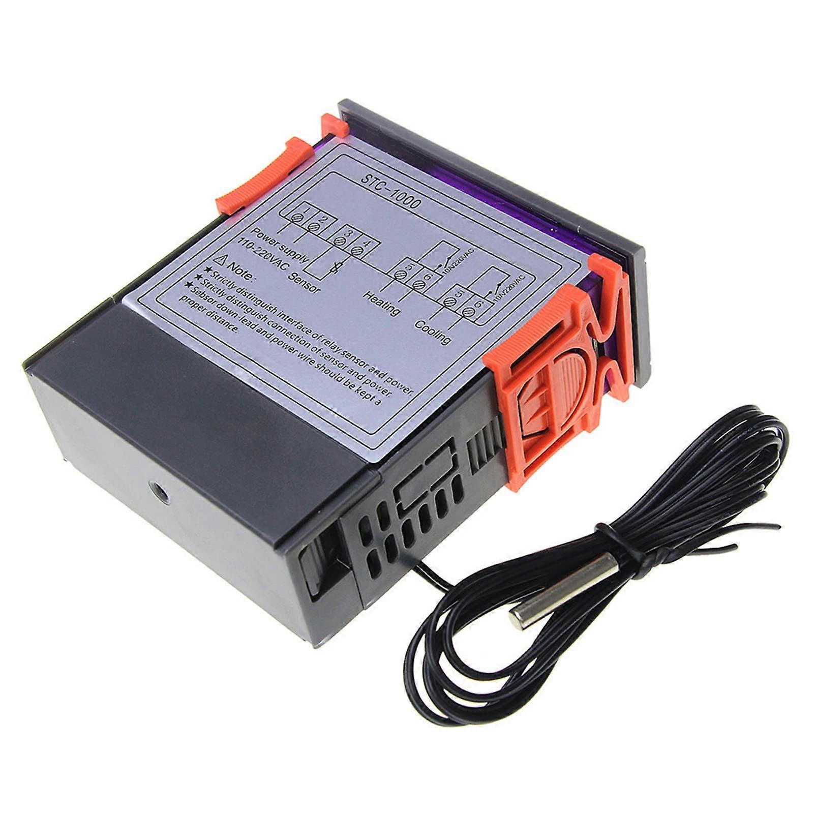 Digital Temperature Controller with Heating Cooling Dual Mode, Programmable Thermostat 50℃ to +99℃ for Home and Industrial Use