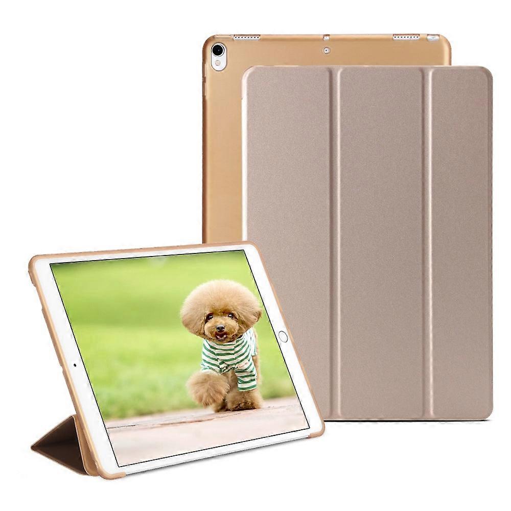 Case For Ipad 10.2"/10.5"gold Tri-fold Silicone Stand Sleep Soft Leather