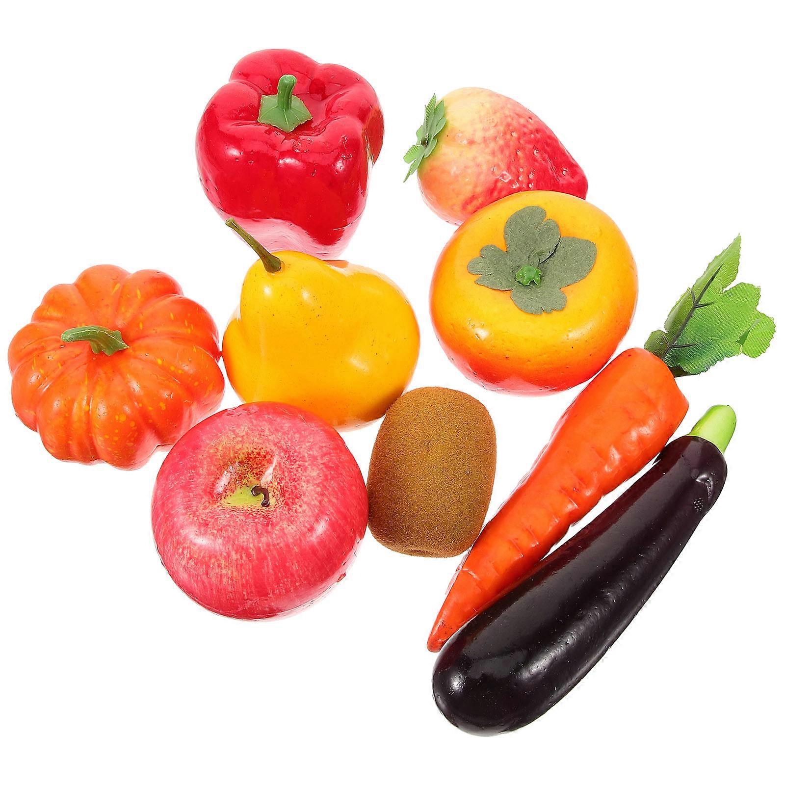 Artificial Fruit Decor Fake Vegetable Set for Playing 27Pcs Realistic Models