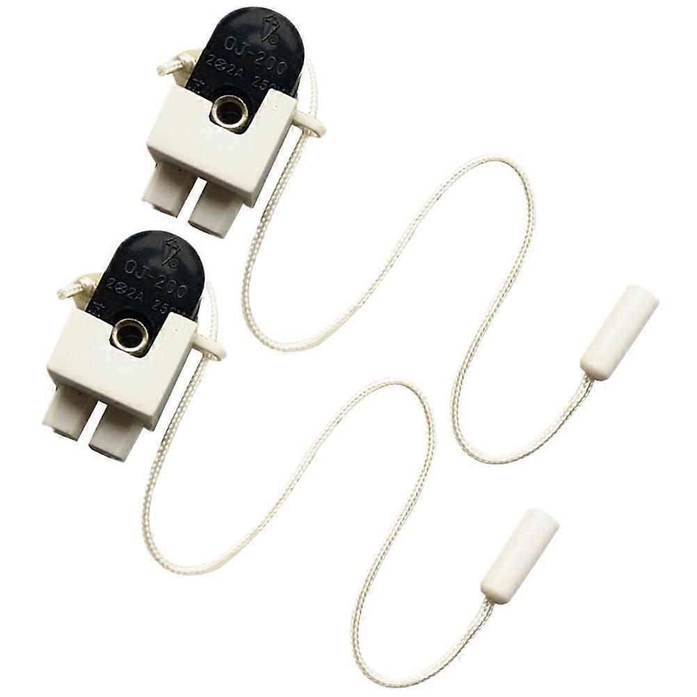 Pull Cord Electrical Lamp Pull Chain Replacement For Ceiling Light Wall Lamp White 20 x 3.8 x 1.48cm Manual Control 2Pcs