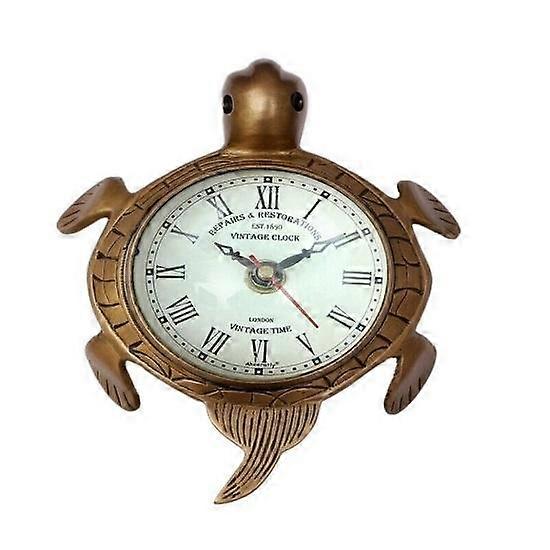 Analog Wall and Table Clock in Antique Tortoiseshell Brown  Finish