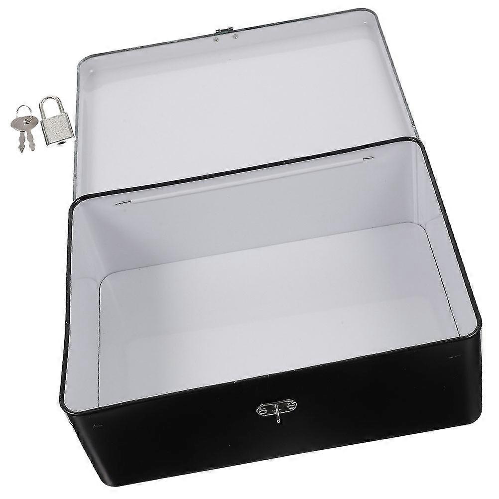 Tinplate Box with Lock for Storage Multipurpose Desktop Organizer