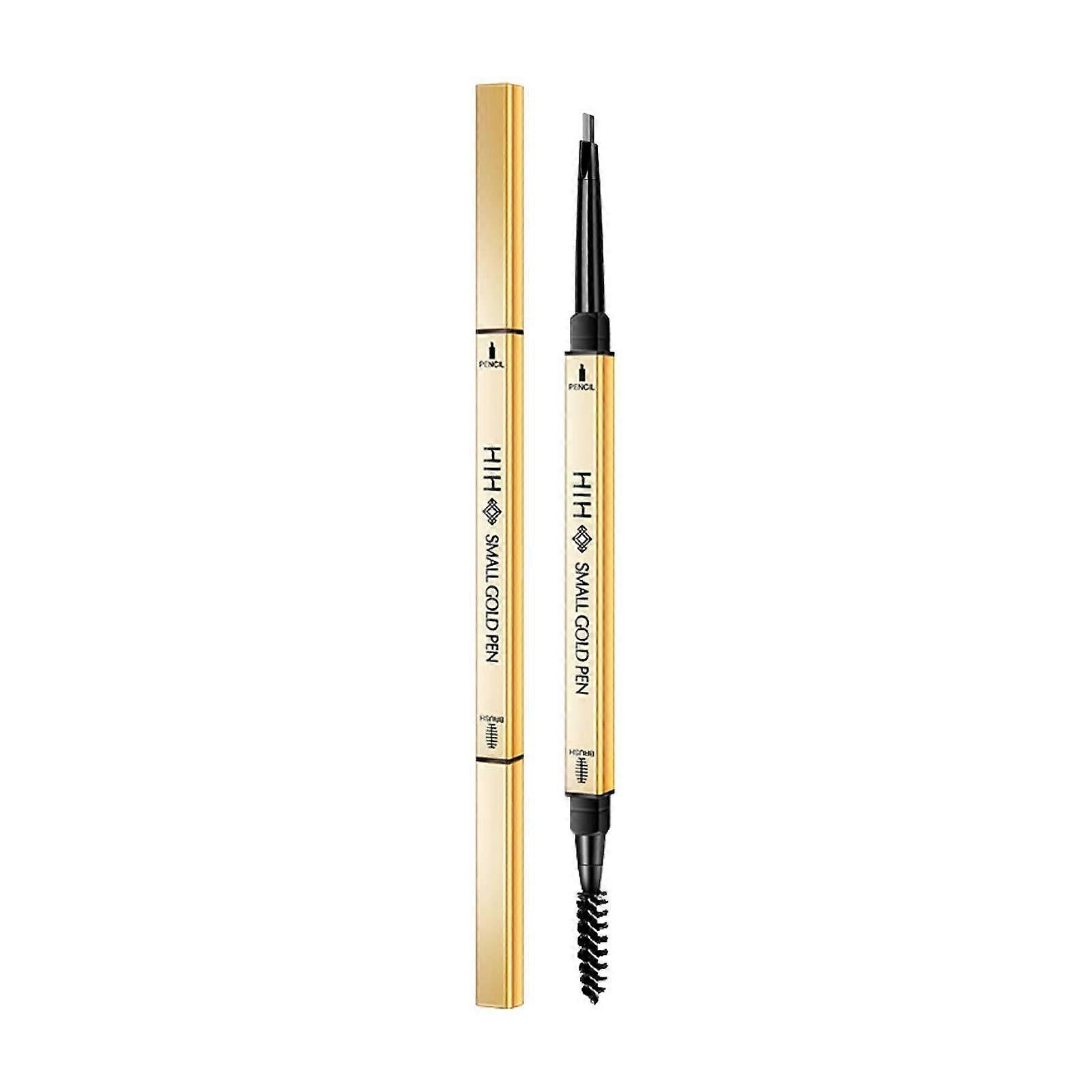 Waterproof Dark Brown Eyebrow Pencil with Spoolie, Triangular Tip, DualEnded for Natural Brows