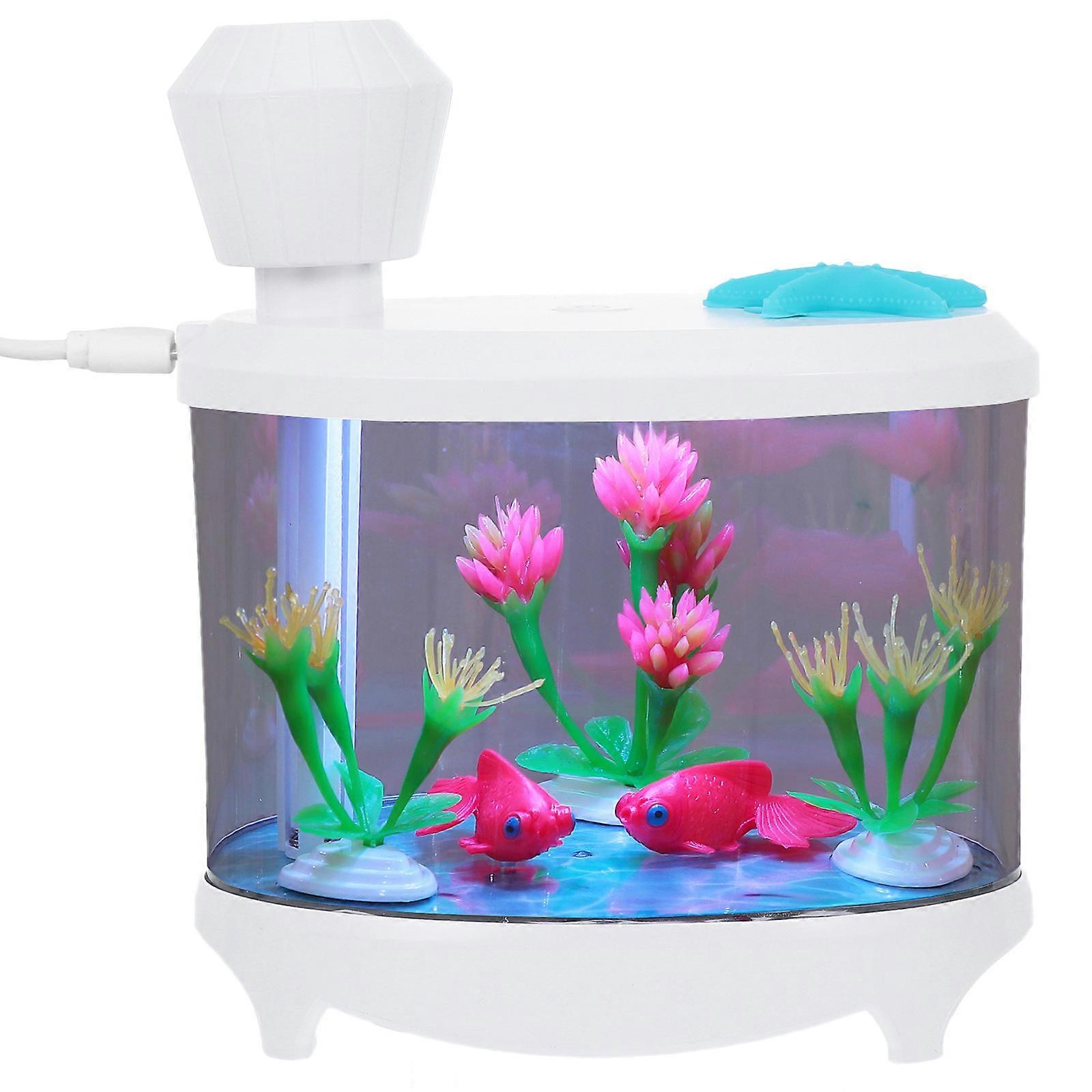 Mini Fish Tank Humidifier Night Light Creative USB Air Diffuser 1 Set
