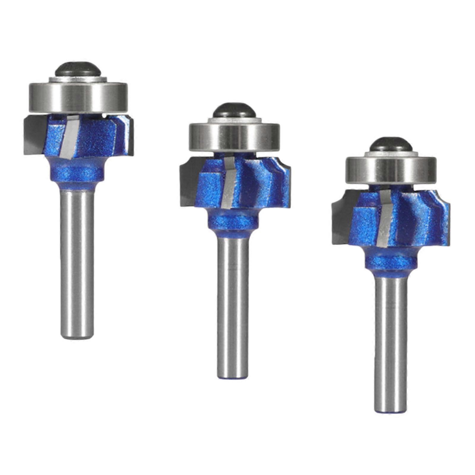 High Performances Round Over Bit with 8mm Shank and Multiple Size for Enhancing Efficiency in Wood Board Processing Multicolor