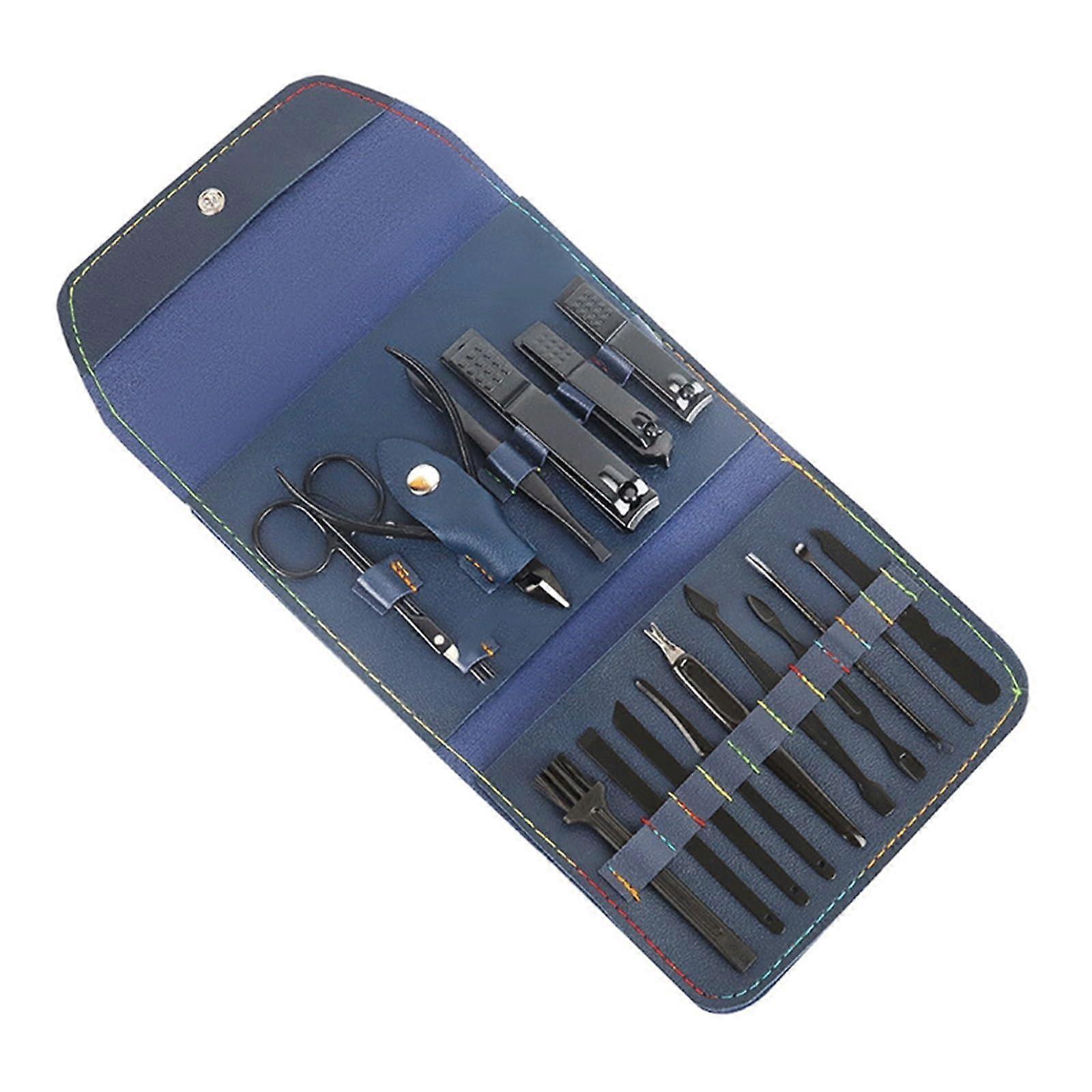 Nail Clippers Manicure Tool Set with Sharp Durable Blades and Ergonomic Rounded Grip, 16pcs