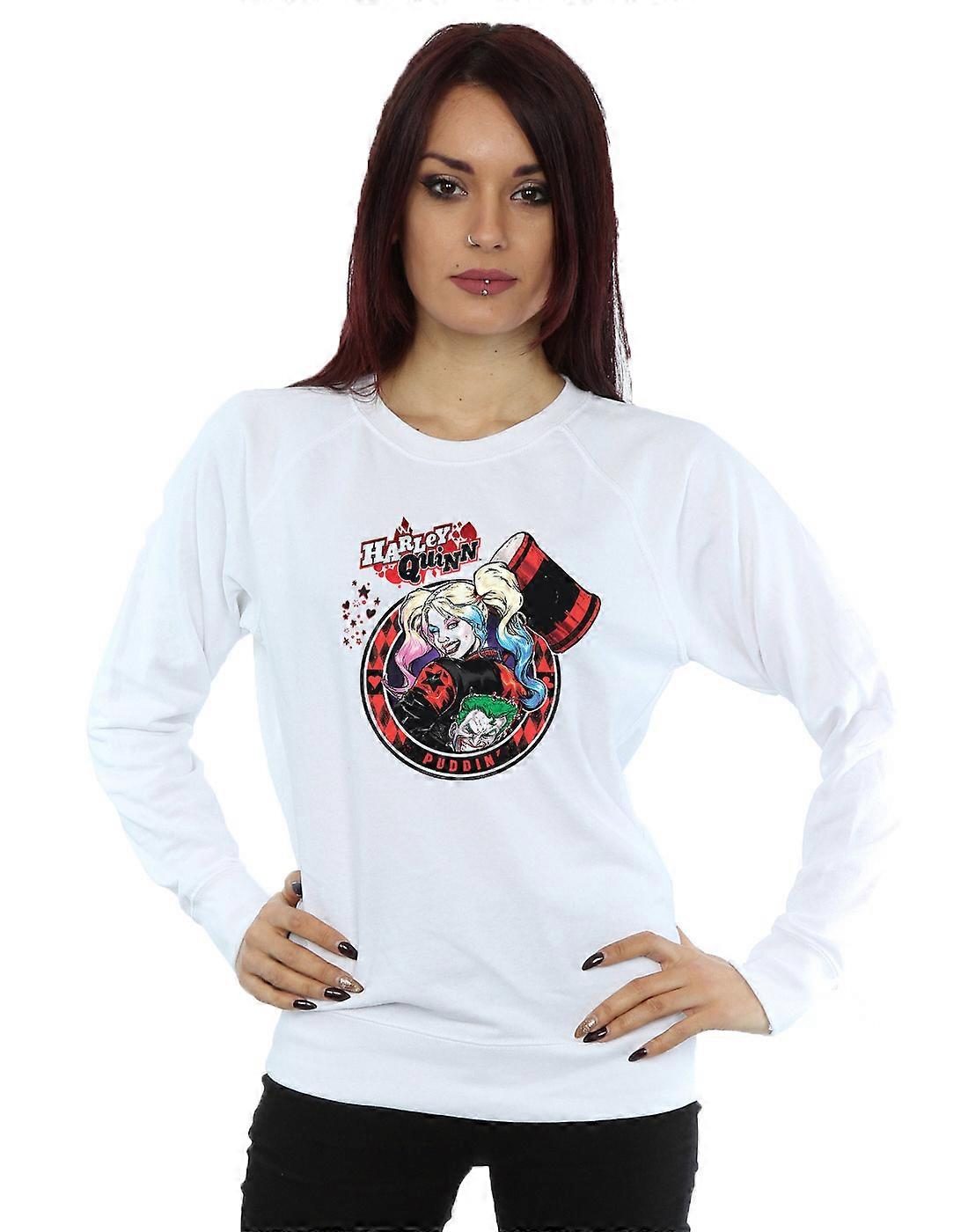 DC Comics Women's Harley Quinn Joker Patch Sweatshirt