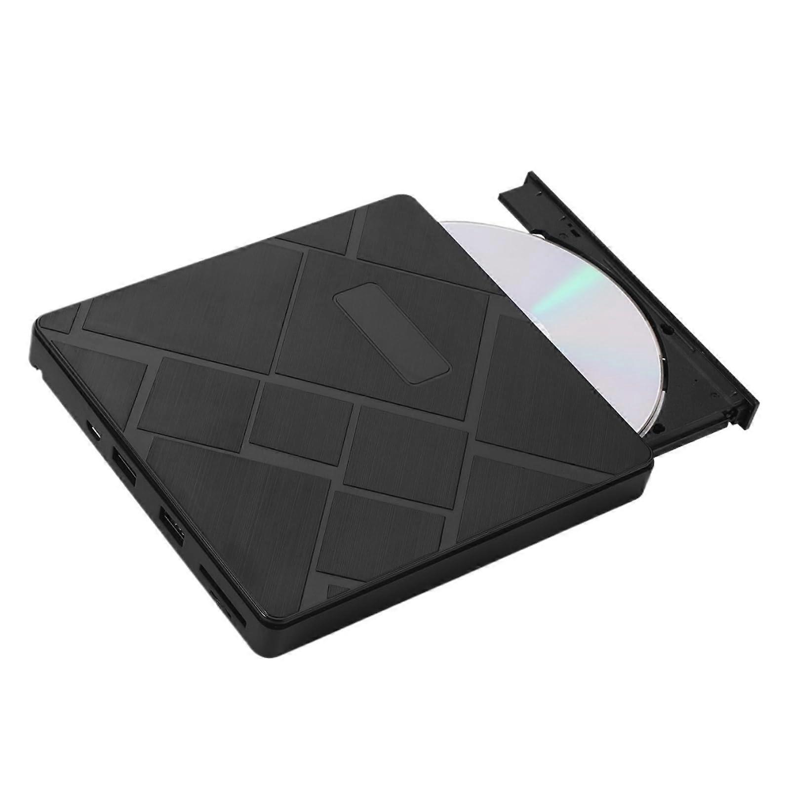 External DVD Drive USB 3.0 and TypeC Burner with Card Reader for PC and Laptop