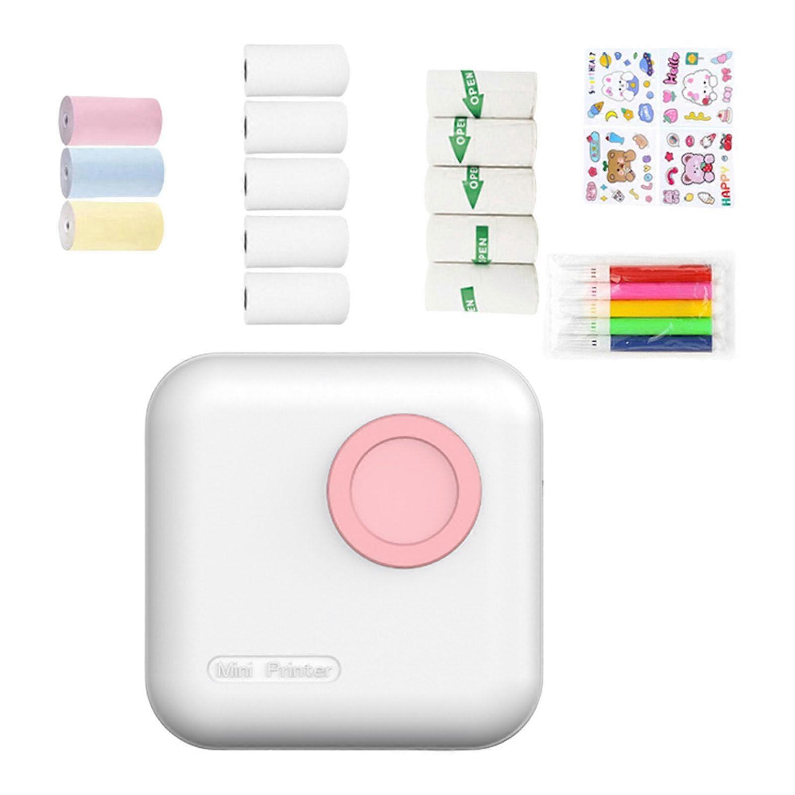 Portable Photo Printer with Inkless Thermal Printing, Bluetooth Wireless Mini Label Memo Receipt Pink