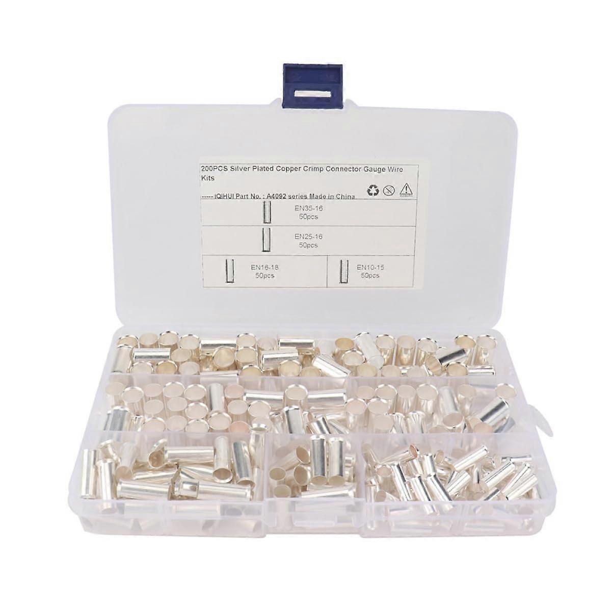 200pcs ColdPressed Wire Ferrules Crimp Connectors for Multiple Gauge Electrical Wires