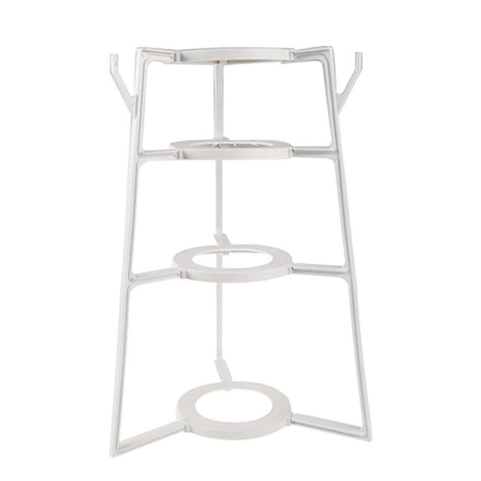 Pot and Pan Organizer Adjustable Kitchen Storage Rack SpaceSaving Cookware Shelf White