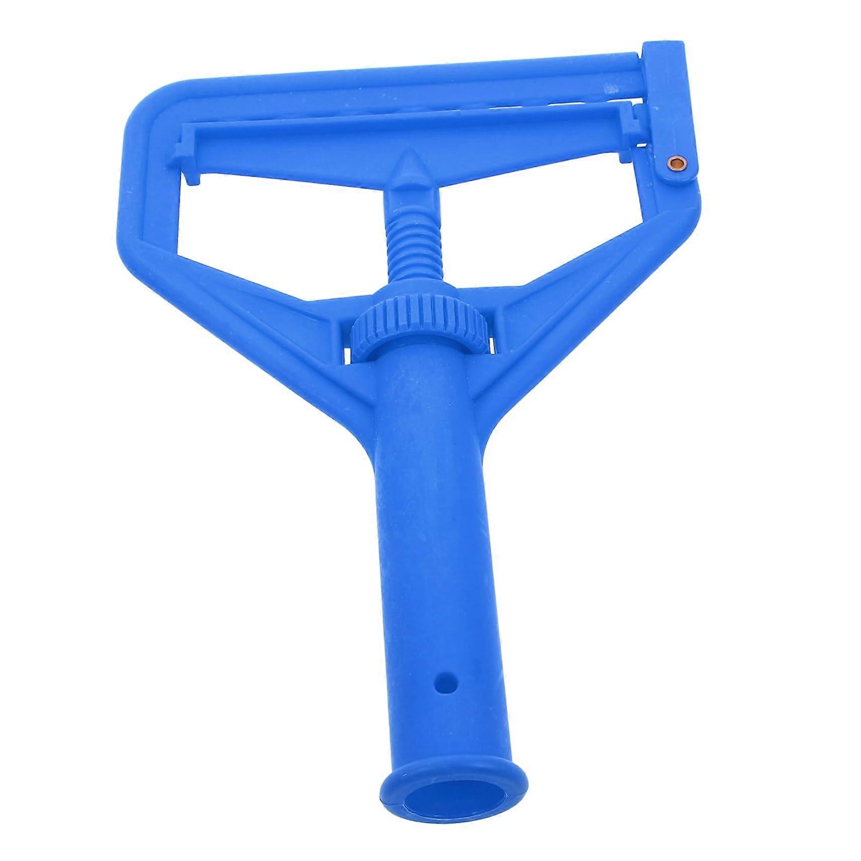 Mop Head Replacement Clamp with Secure Buckle Lock and Spiral Control for Easy Floor Cleaning Blue