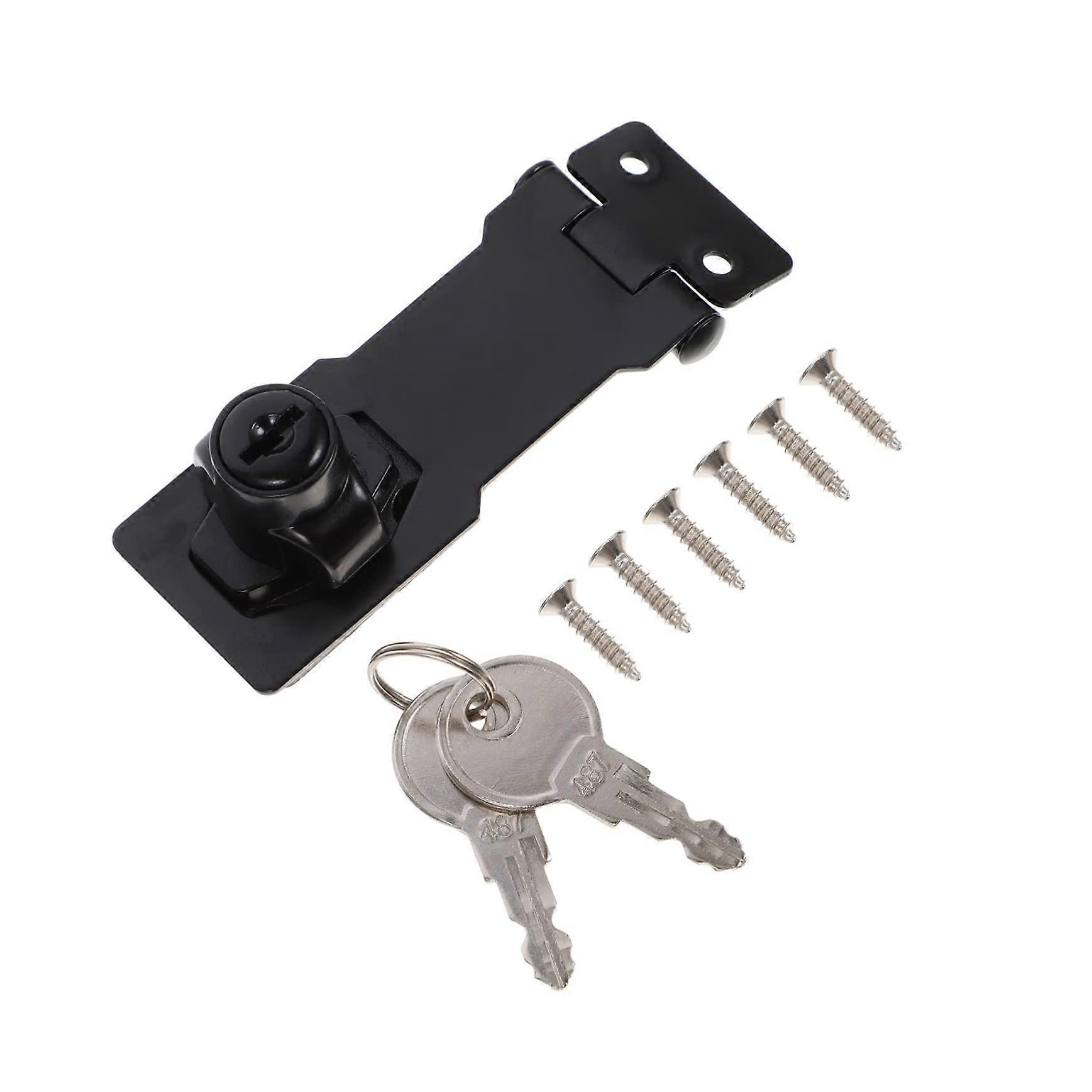 Cabinet Lock with Key, Durable Metal Hasp Lock, AntiTheft Security for Home Office Cabinets