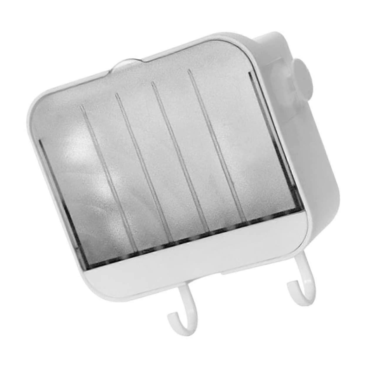 Wall Mounted Soap Dish with Drainage for Bathroom and Kitchen, No Drill White Holder