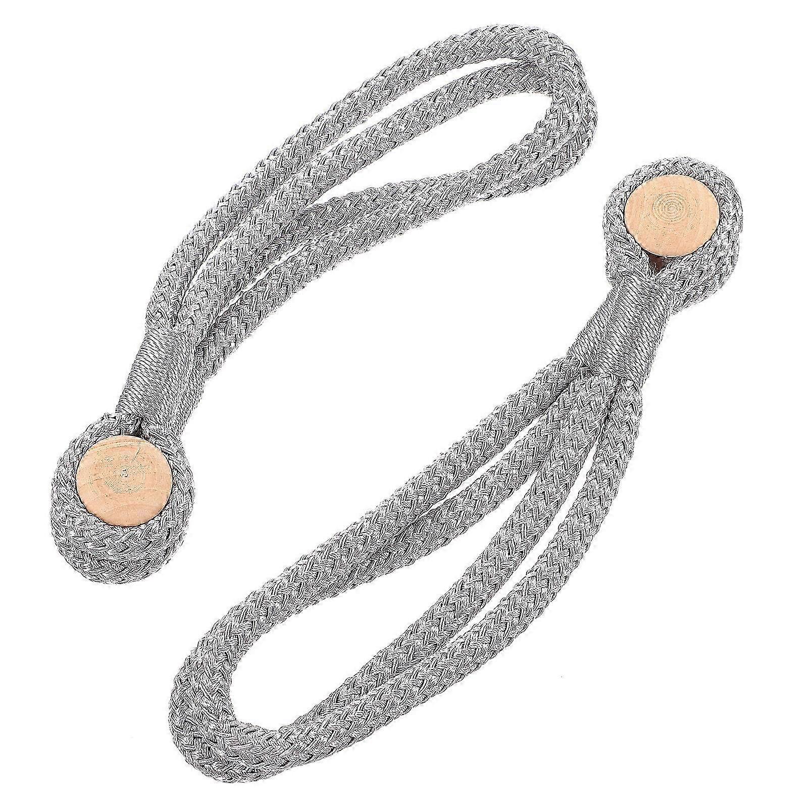Magnetic Curtain Tie Backs Braided Rope Simple Room Accessory 43x3cm 2Pcs