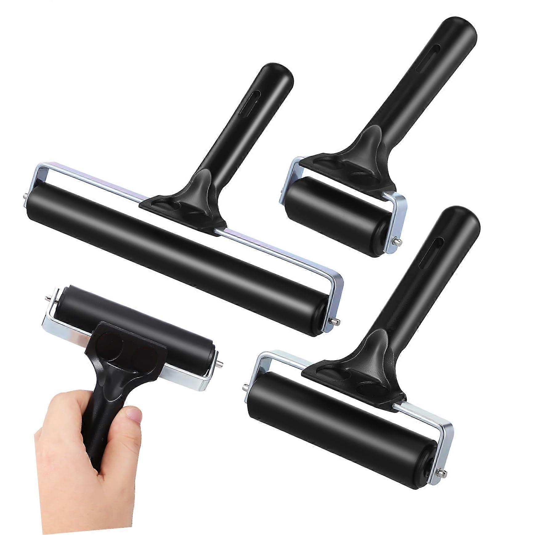 3pcs Durable Rubber Brayer Set for Printmaking and Crafts, Even Ink Application, Easy Clean