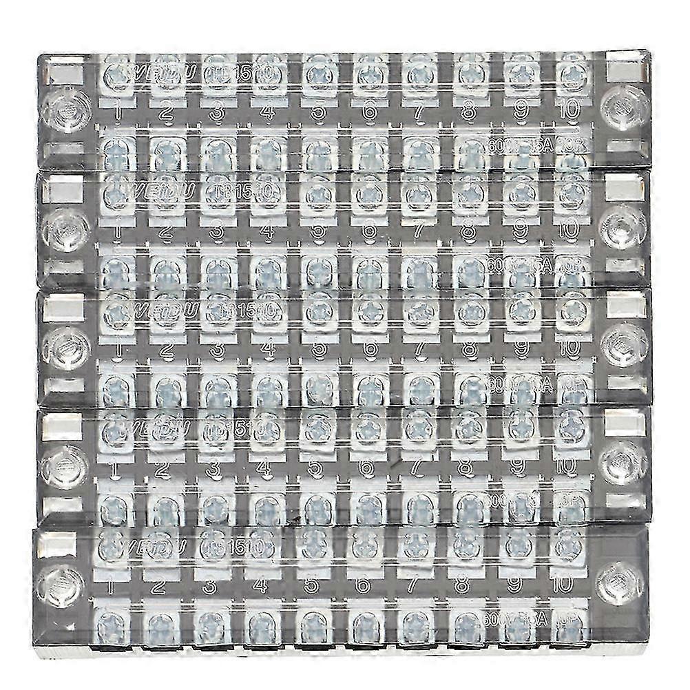 Black Fixed Terminal Block Connector for Electrical Connection 5Pcs Pc