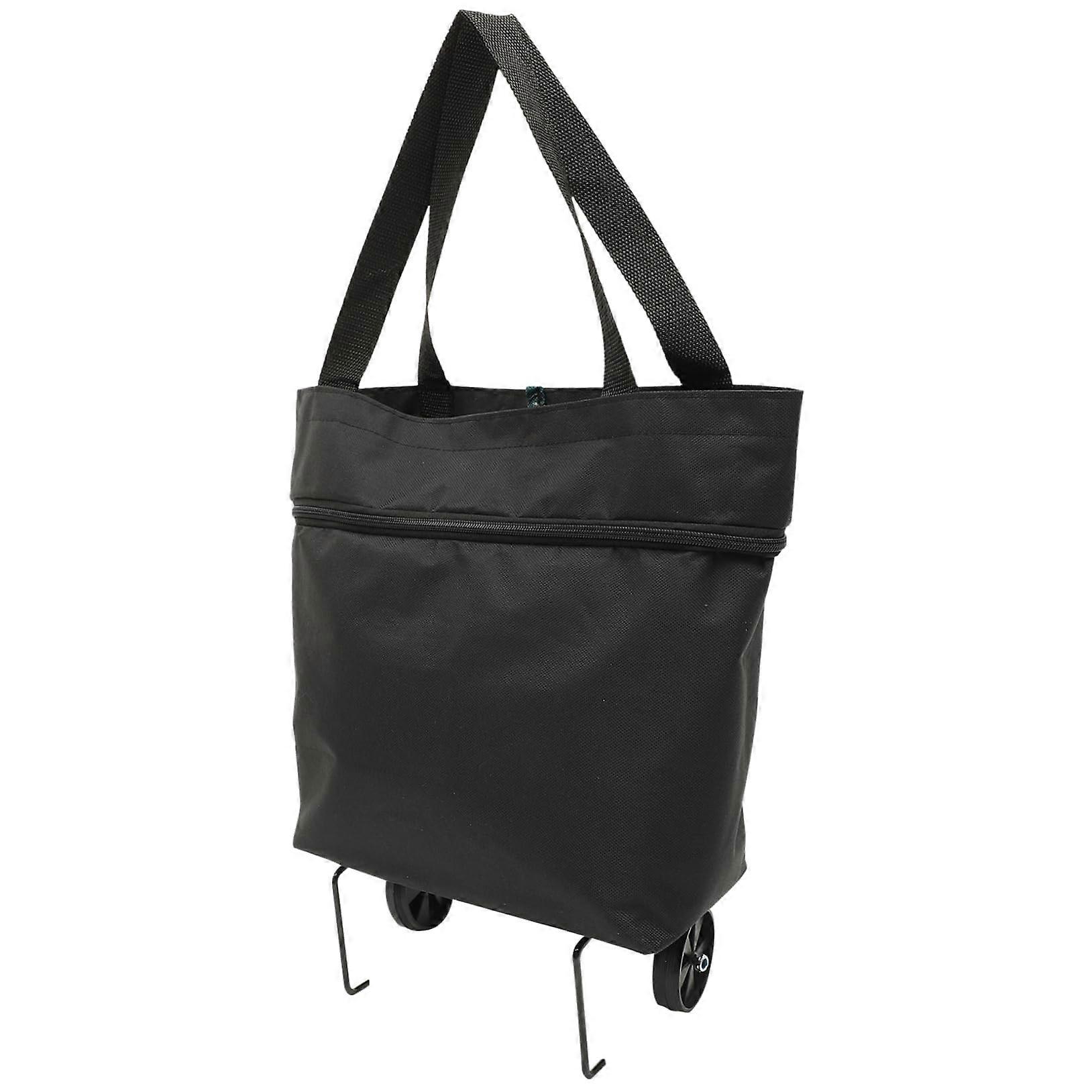 Foldable Shopping Trolley Bag with Wheels, Large Capacity Design, Adjustable Handles