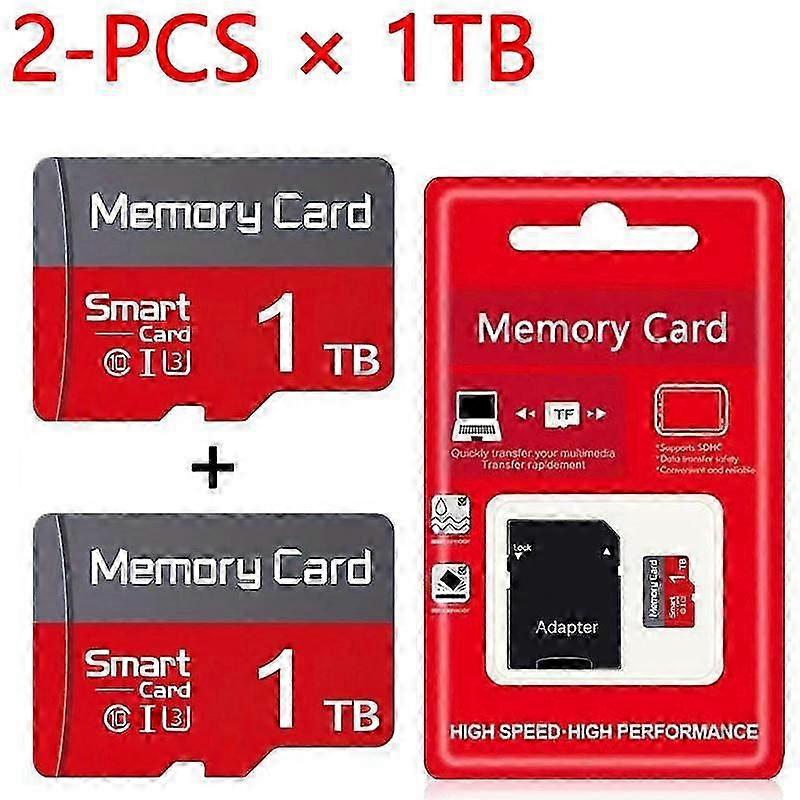 2-Pack 1TB Micro SD Cards | High-Speed Flash Memory for Devices | Adapter Included