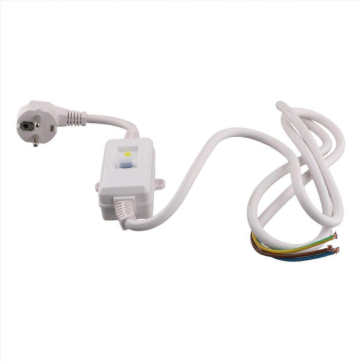 FI Circuit Breaker Socket Residual with Cable, EU Plug White