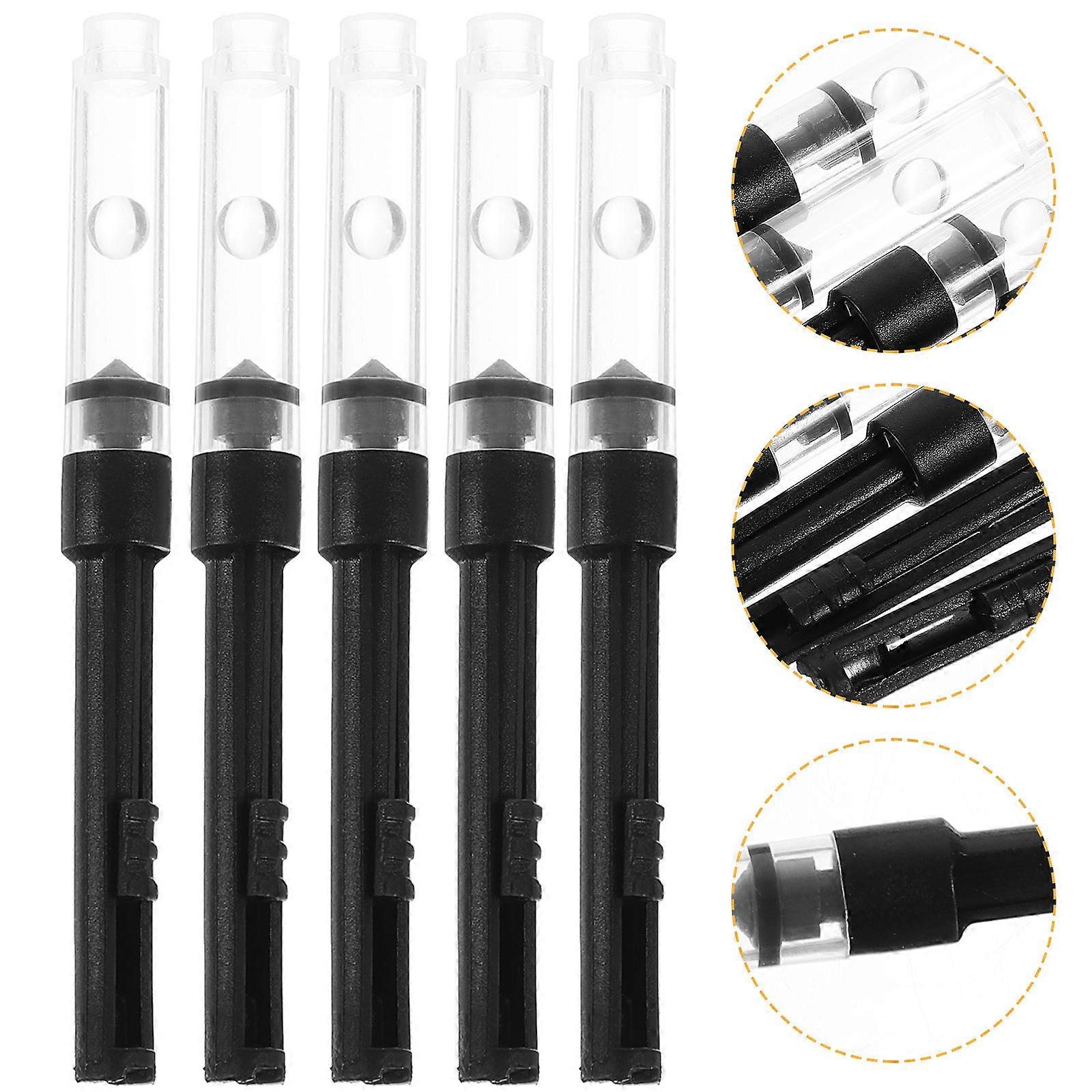 Fountain Pen Ink Converter for Pen Use 30Pcs Black Plastic Components