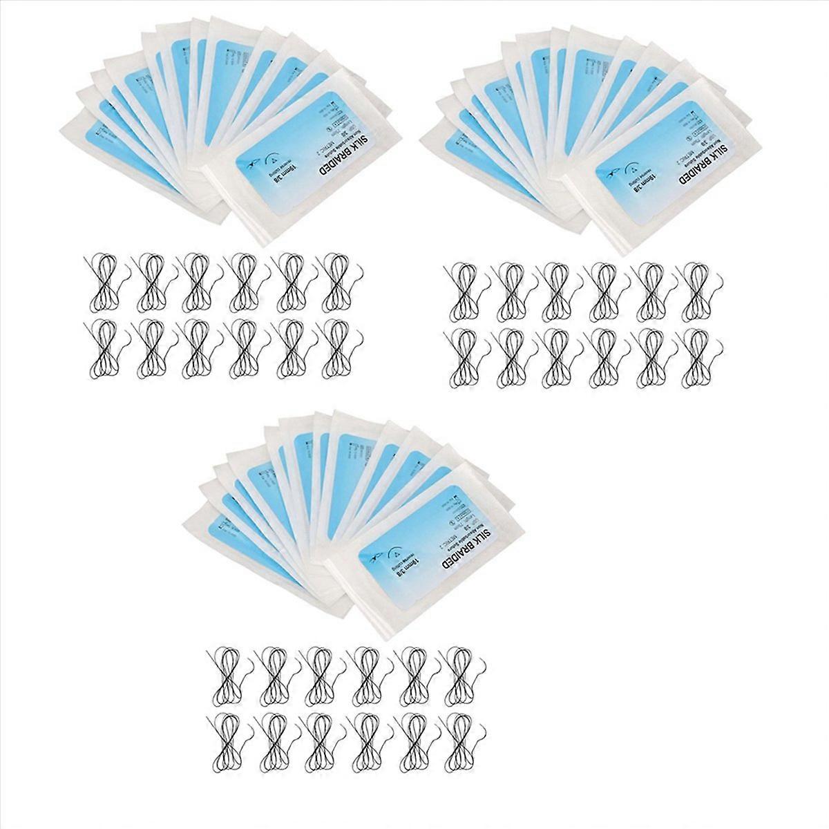 36Pcs Suture Set, Silk Thread Suturing Kit with CurvedNeedle Wound Suture Practice Thread for Clinic