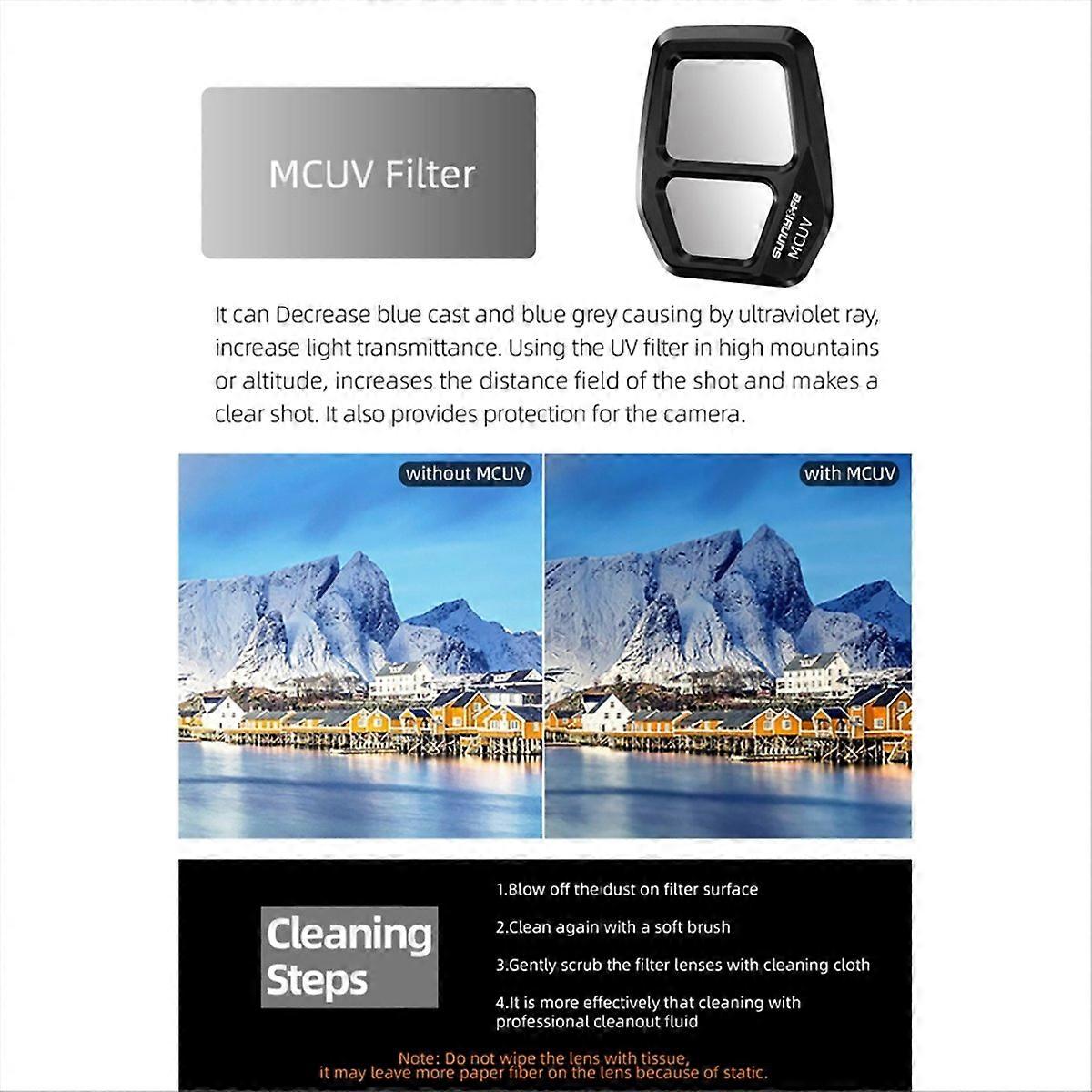 SUNNYLIFE Adjustable Camera Lens Filter for DJI Air 3S ND16 Set