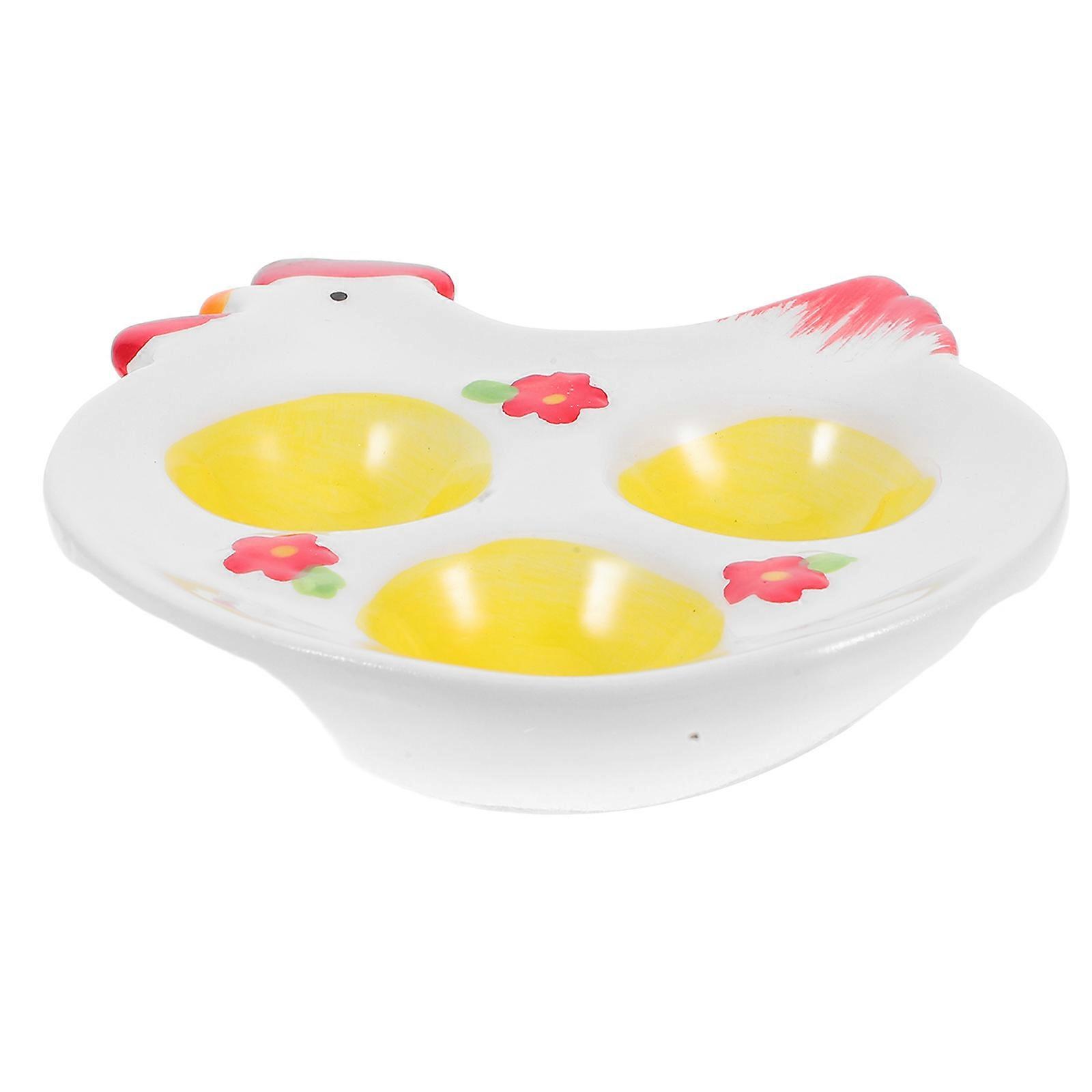 Egg Storage Ceramic Chicken Egg Holder for Kitchen Countertop