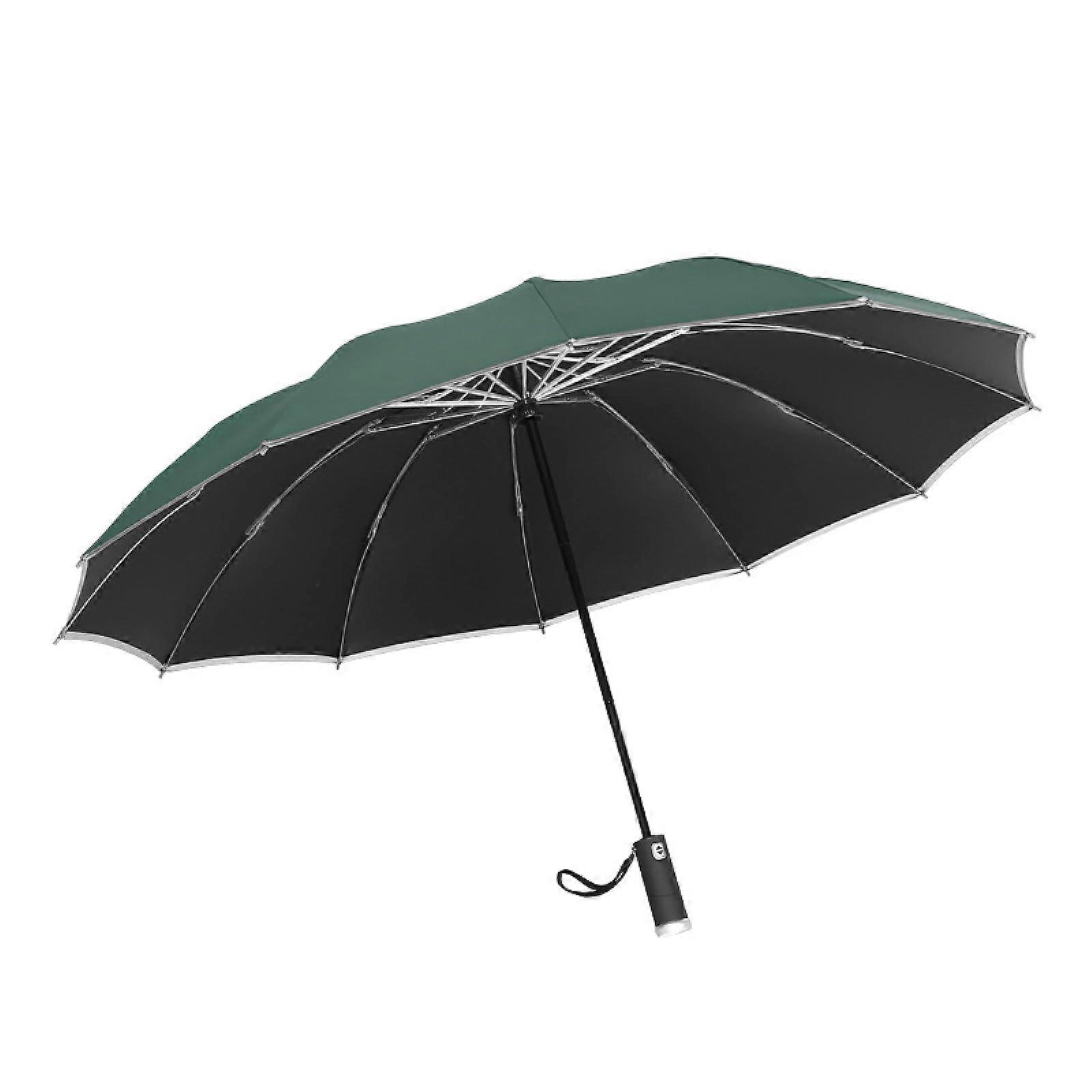 LED Light Automatic Umbrella with Reverse Folding, 12Bone Windproof, 23Inch Canopy