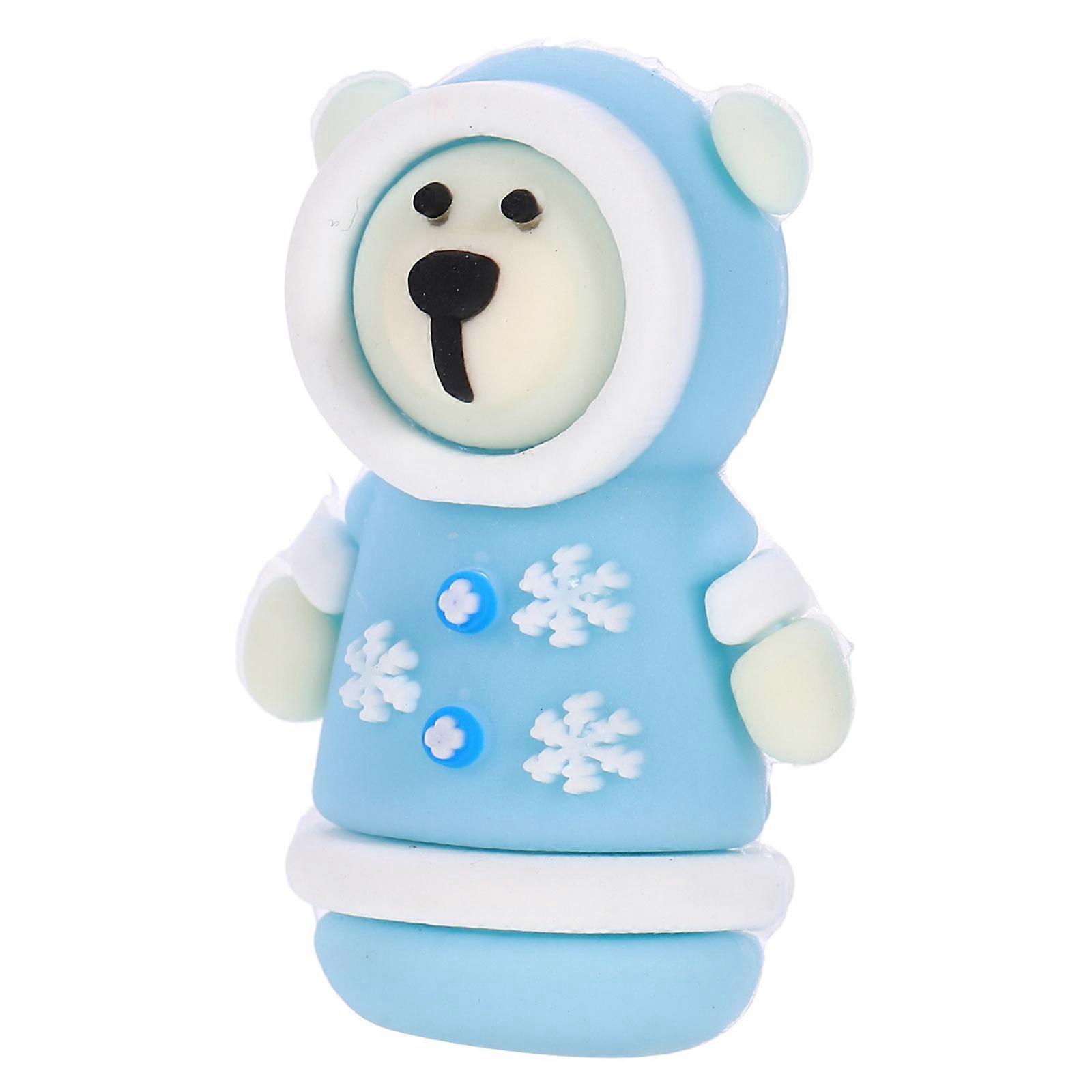 Silicone Cuticle Nipper Protector Bear Design for Protecting 5Pcs Blue