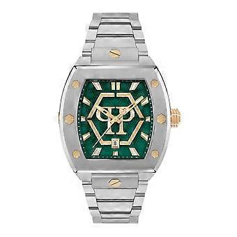 Philipp Plein Men’s Hexagon Phantom 44 mm Green Guilloché