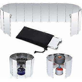Portable Wind Shield for Camping 16 Plate Foldable Aluminum Outdoor Hiking Stove